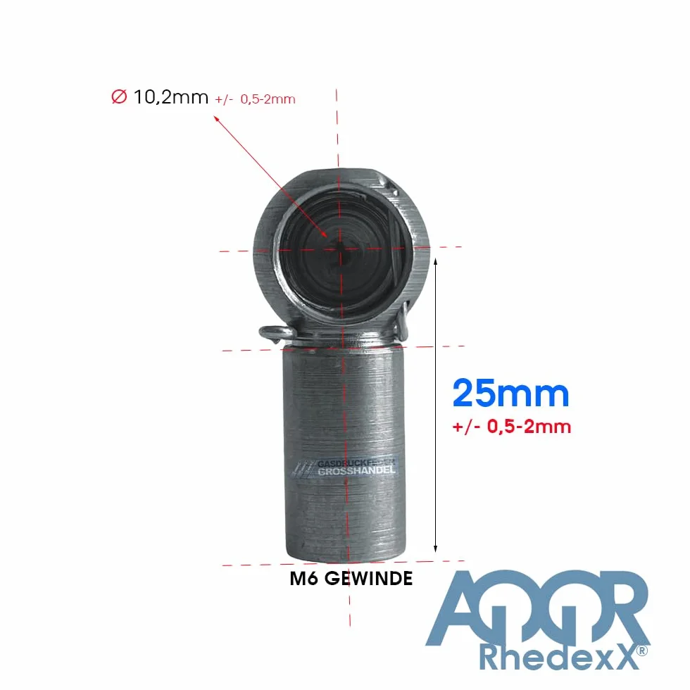 Sprężyna gazowa o długości 325 mm, amortyzator gazowy patelnia kulowa zamiennik do Stabilus Liftomat 044706 200N, skok: 120 mm, moc: 200 N - sprężyna gazowa z kulką M6 (325/120/200N - 044706)