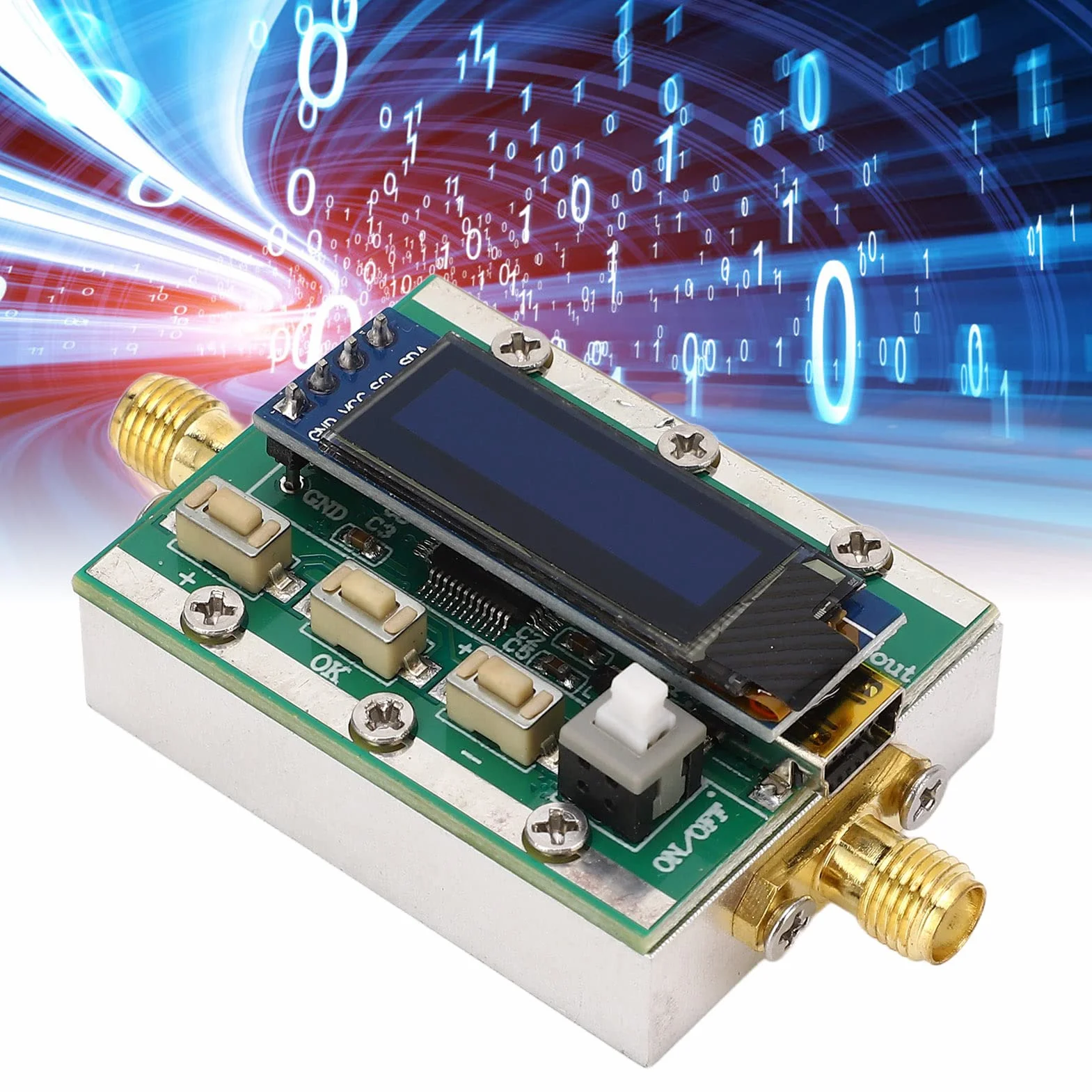 Programowalny Tłumik RF 0-31dB, Krok 1dB, 1-3800MHz, Sterowanie za pomocą Komputera PC, Interfejs RP SMA dla Instrumentów, Impedancja 50Ω, Zasilacz MiniUSB 5V