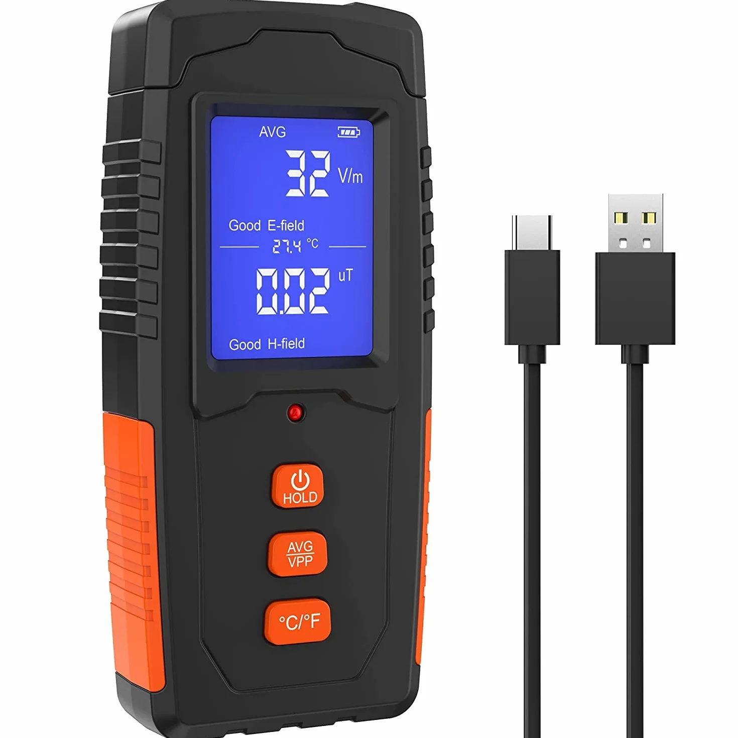 EMF miernik wielokrotnego ładowania, elektromagnetyczny czujnik promieniowania, ręczny cyfrowy czytnik LCD, tester do inspekcji domowych