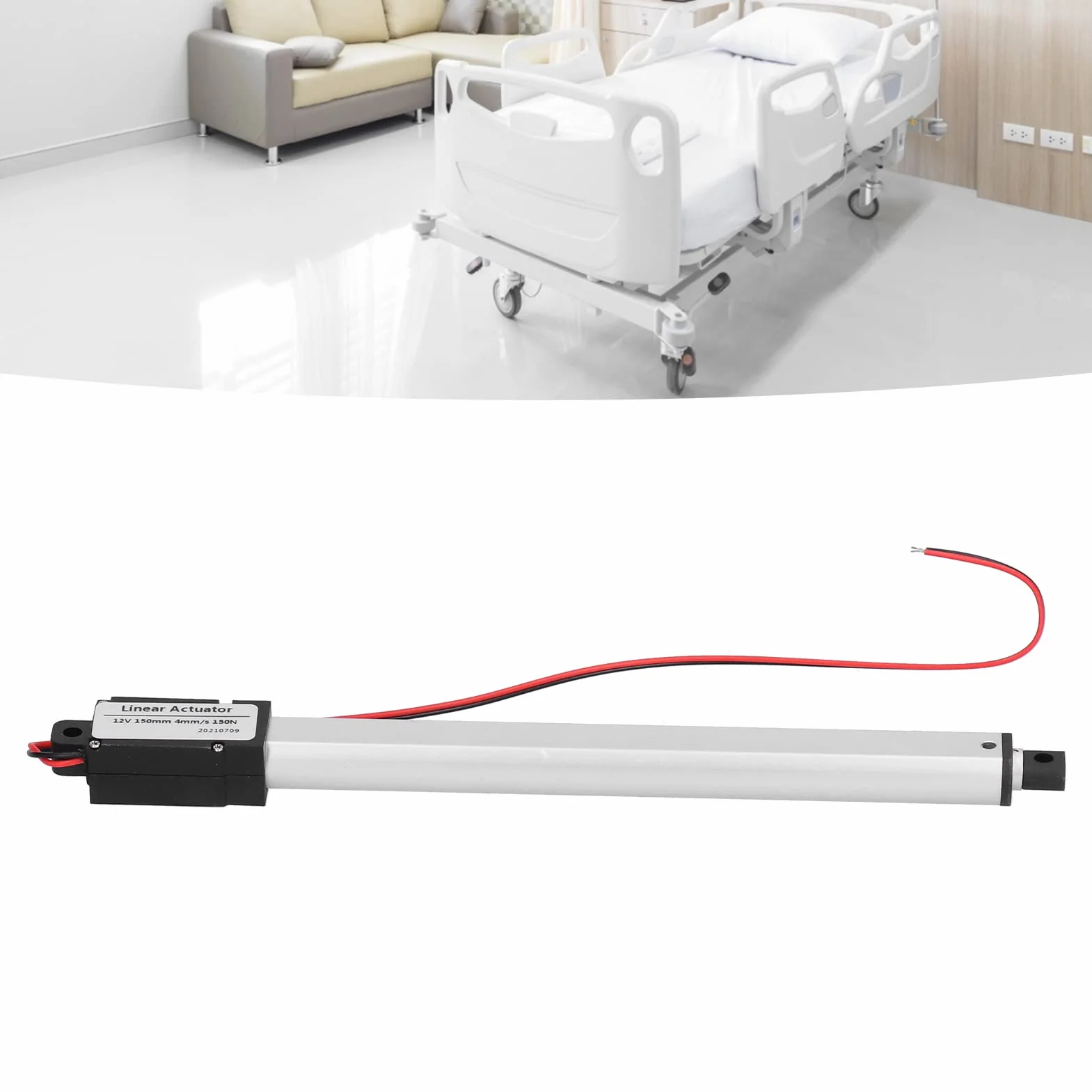 12V 150mm Mini Elektryczny Siłownik Liniowy z Wewnętrznym Wyłącznikiem Krańcowym Redukcja Szumów do Foteli Masujących Elektryczne Wózki Inwalidzkie (Skok 150mm-8mm/s-70N)