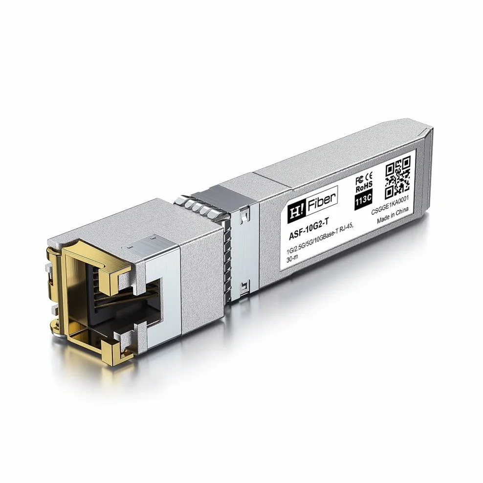 Transceiver 10 GB SFP+ RJ45, moduł Ethernet 10Gbase-T SFP+ obsługuje 10G/5G/2,5G/1,25G, Marvell 113C-Chip, kompatybilny z Cisco SFP-10G-T-S, Ubiquiti UF-RJ45-10G, UniFi, Meraki, MikroTik..., 30 m