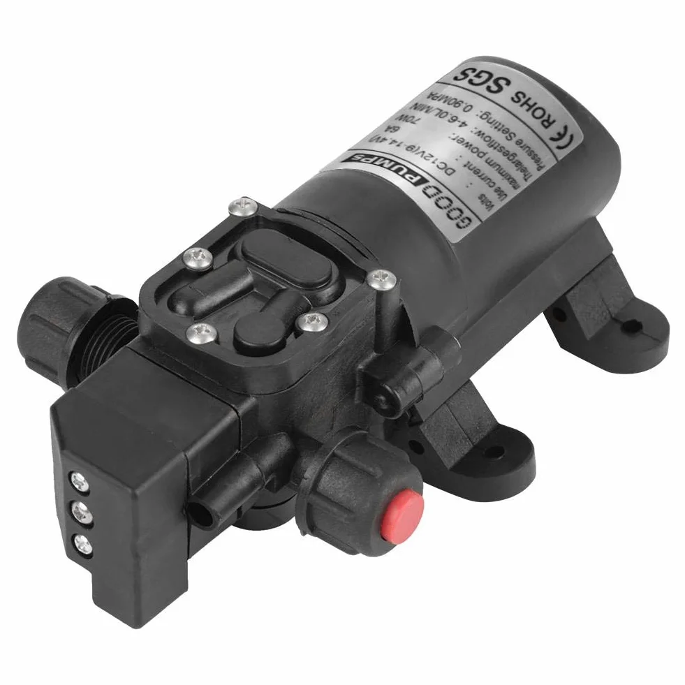 Pompa Membranowa 12V 0,9MPa 6L/min 70W Samozasysająca Wodna