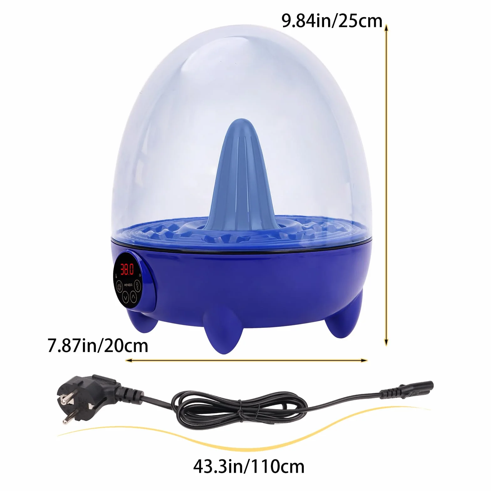 Inkubator do jajek, 8 jajek, z regulacją wilgotności, mini inkubator 360 View, inkubator dla kur, kaczek, gęsi, ptaków, indyków