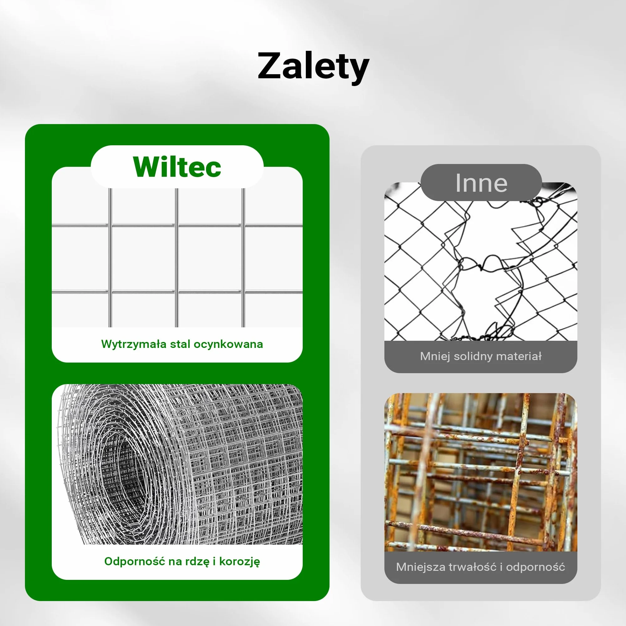 Wiltec Siatka ogrodzeniowa ocynkowana 1 x 10 m, stalowa siatka leśna na woliery i gryzonie, drut 0,75 mm, oczka 19 x 19 mm, trwała ochrona dla upraw i ogrodów