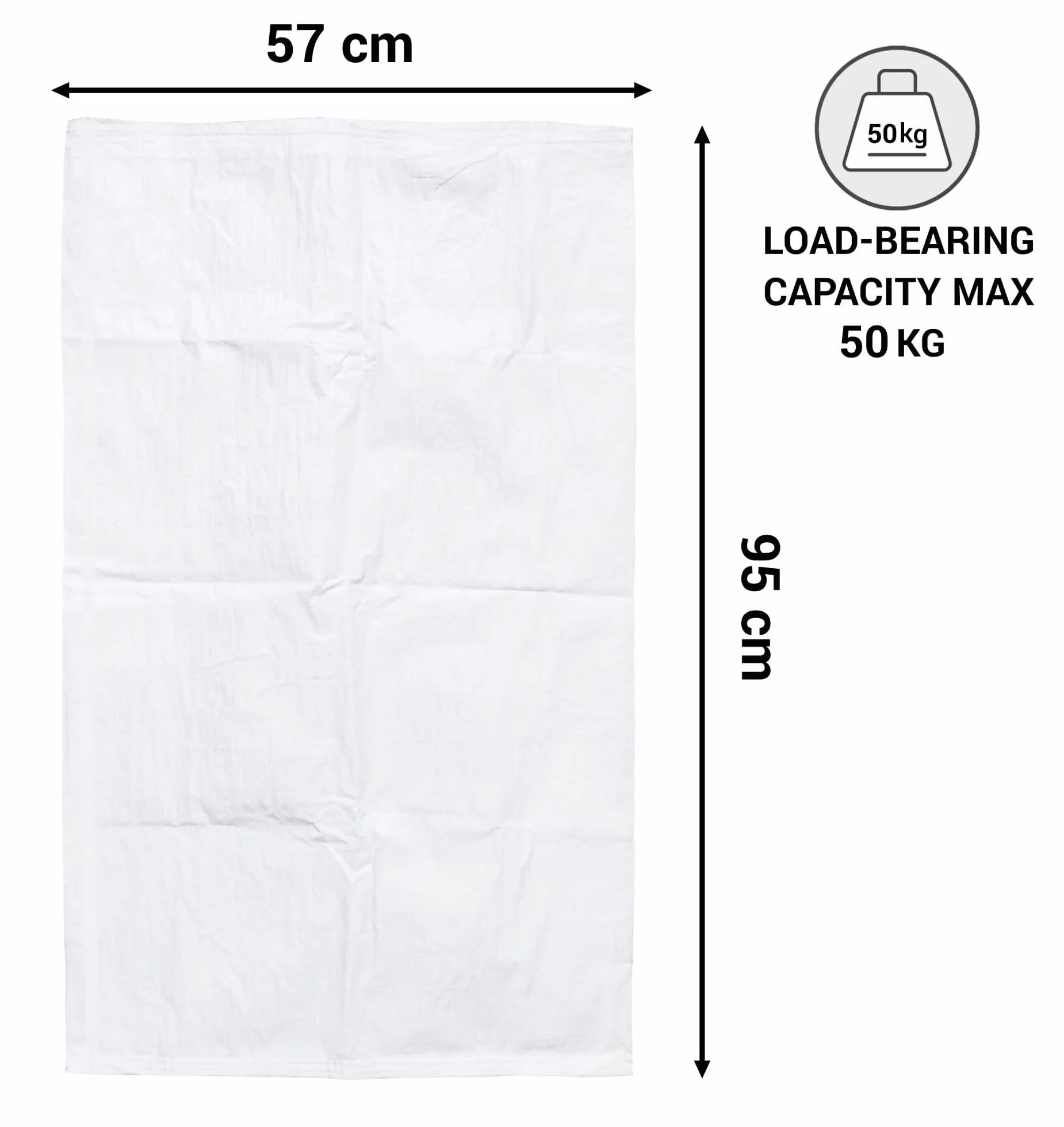 Worki tkane PP 57 x 95 cm białe 40 szt. SKIR'CO