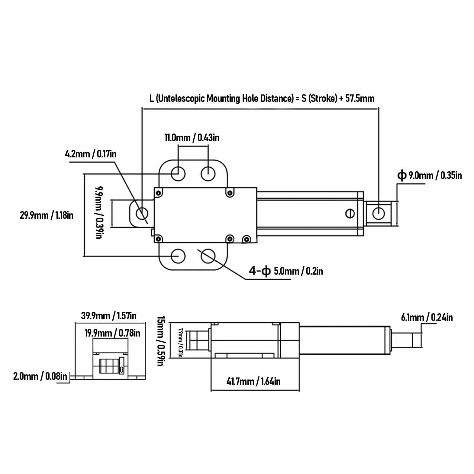 Mini Elektryczny Siłownik Liniowy, 24 V DC, Skok 50 Mm, Ciąg 20 N, prędkość 30 Mm/s Siłownik Ruchu Liniowego, Mini Siłownik Liniowy ze Skrzydełkiem do łopatek Wentylatora, Szafki