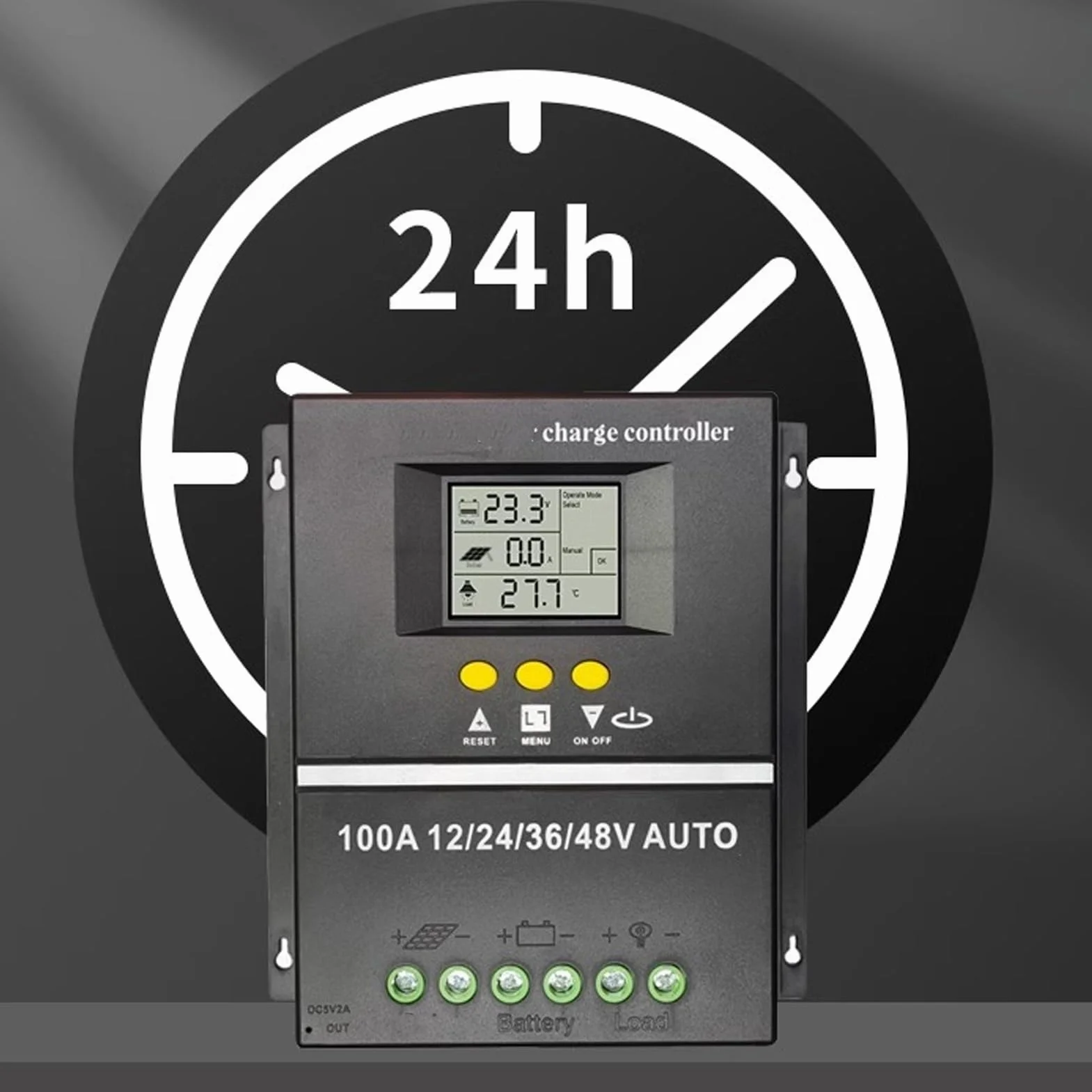 Kontroler ładowania słonecznego MPPT 100A z wyświetlaczem LCD 7 trybów pracy