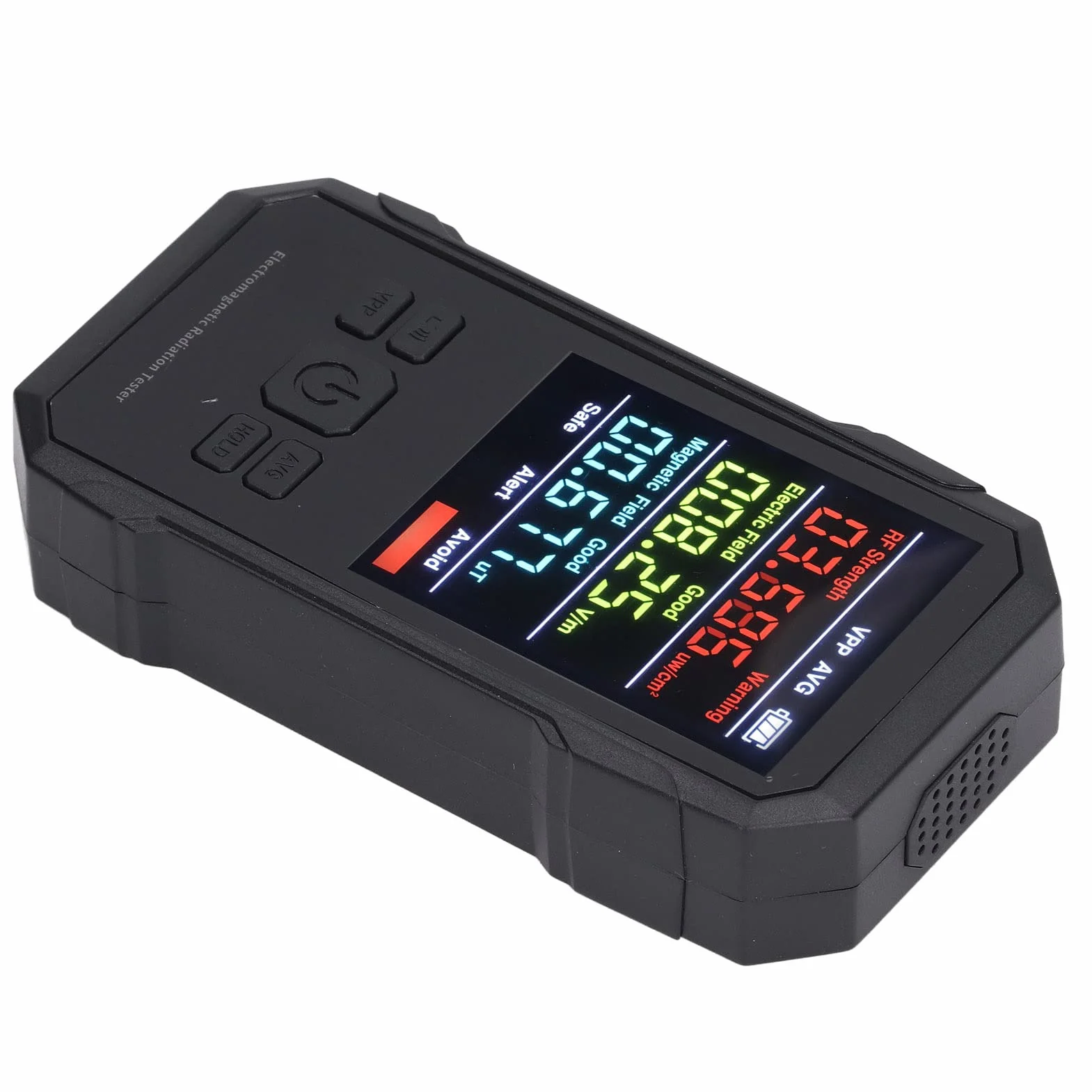 Ręczny Detektor Promieniowania, Cyfrowy Licznik Geigera Monitor Promieniowania RF Tester Promieniowania Elektromagnetycznego Ręczny Miernik Promieniowania dla Domu, Biura, Fabryki (Czarny)