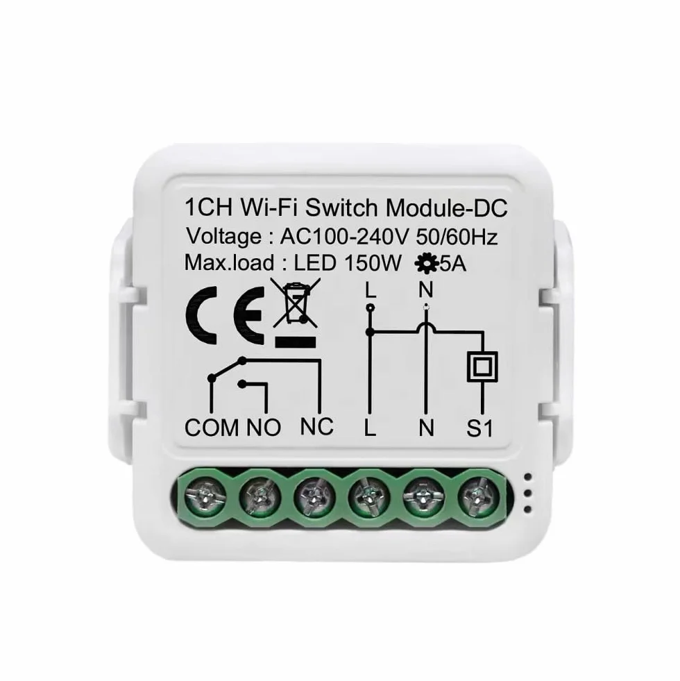 Tuya Smart Life WiFi przekaźnik moduł przełączający 1-kanał DC12V 24V AC100-240V kompatybilny z Alexa Google Home