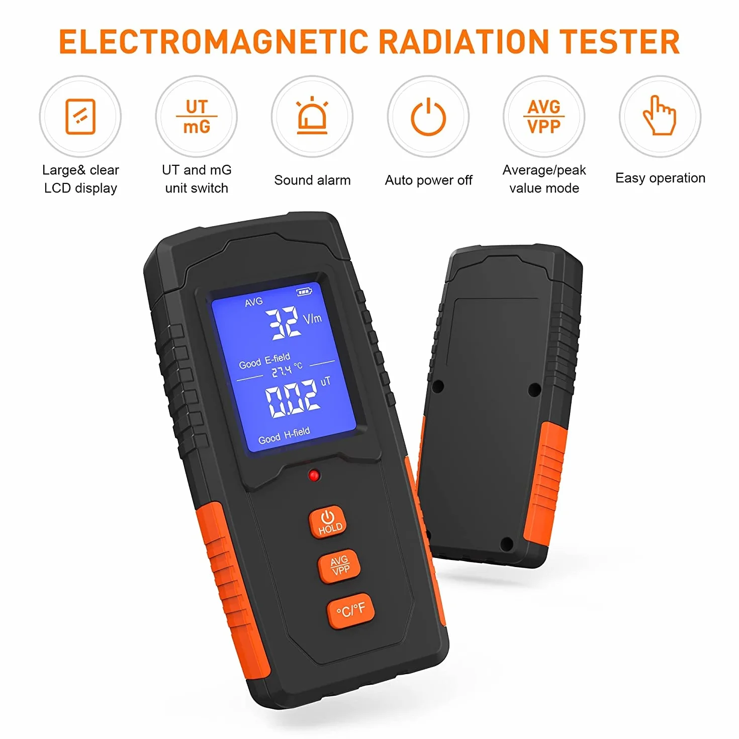 EMF miernik wielokrotnego ładowania, elektromagnetyczny czujnik promieniowania, ręczny cyfrowy czytnik LCD, tester do inspekcji domowych
