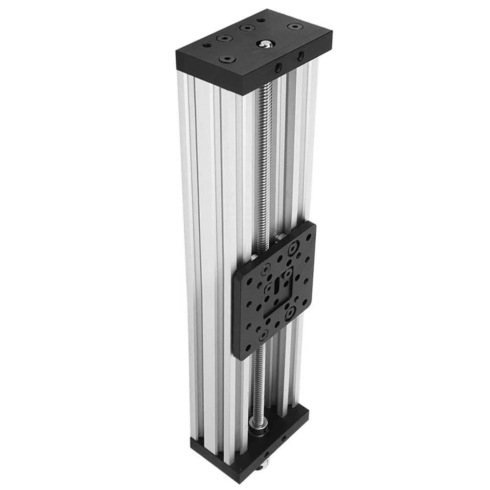 Generic Stół Przesuwny CNC Wykonany ze Stopu Aluminium o Niskim Odkształceniu Termicznym, Idealny do Obrabiarek Kombinowanych, Efektywny Skok 300 Mm, Czarny/srebrny (300 mm)