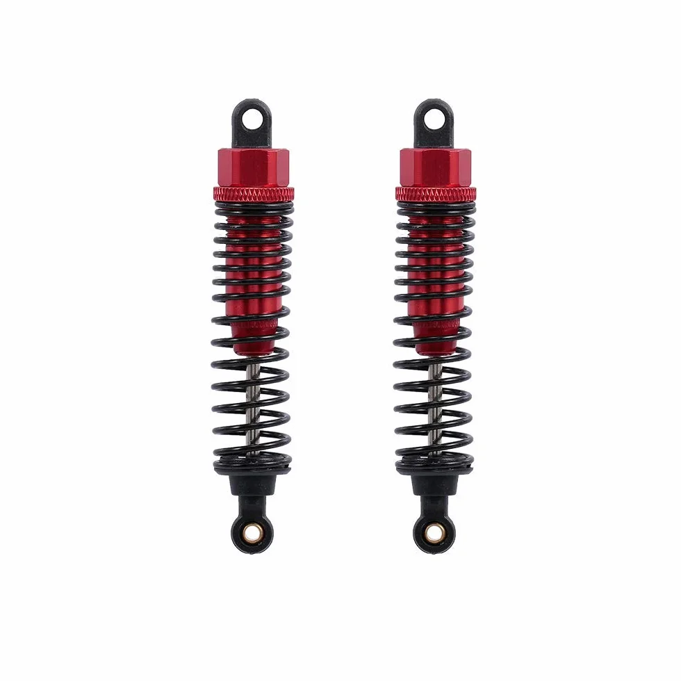 Amortyzatory metalowe z regulacją 60 mm 85 mm 100 mm do RC Crawler Axial SCX10 TRX4 D90 1/10 (czerwień)