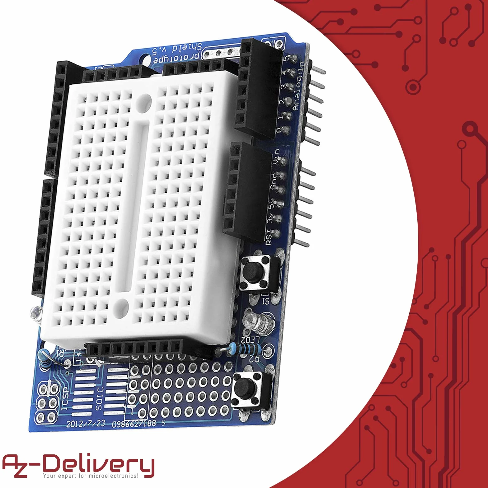 AZDelivery Prototypowanie Prototype Shield Mini Breadboard kompatybilny z Arduino w tym E-Book!