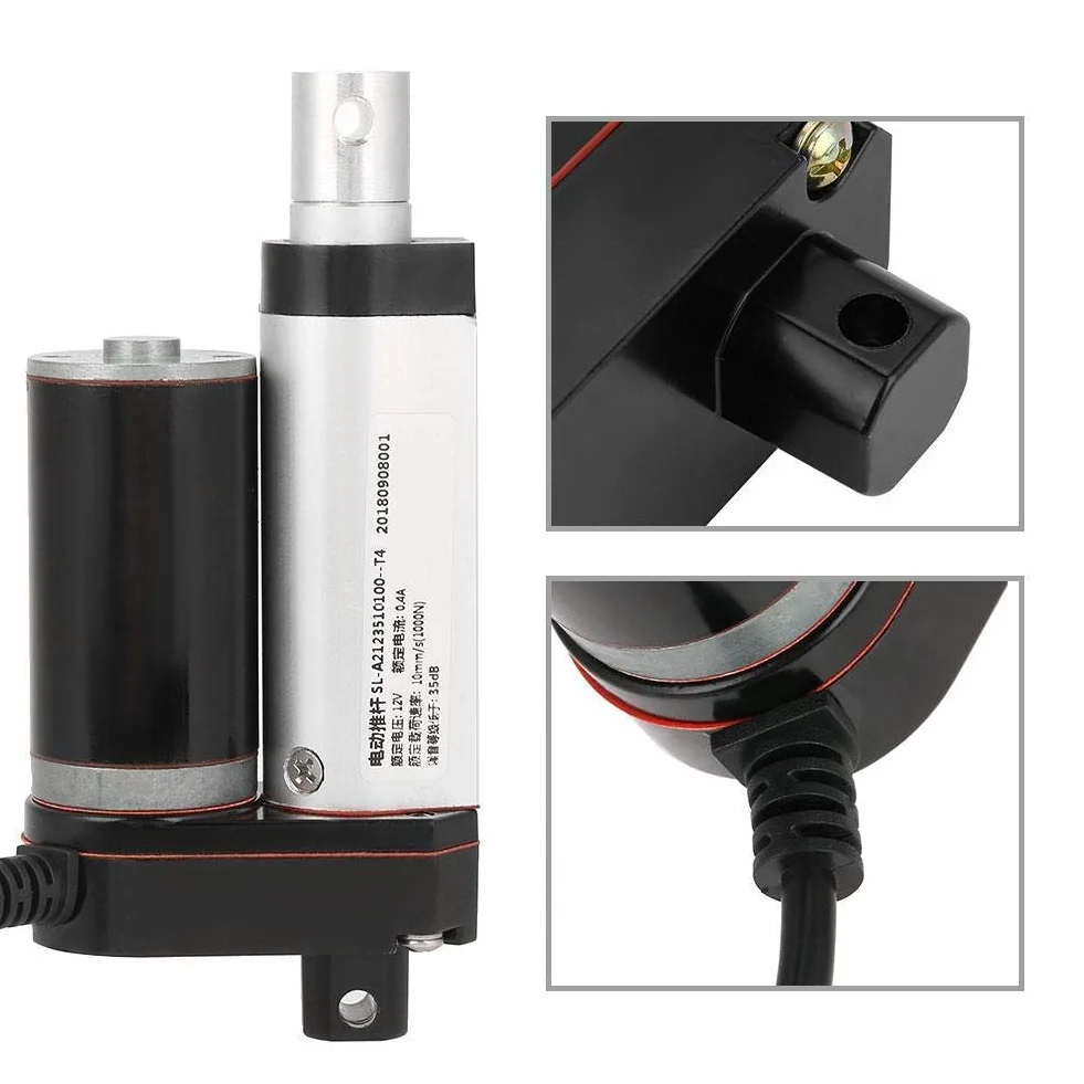 Siłownik liniowy, siłownik liniowy DC 12V Odporność 35mm Maksymalny skok 1000N przy maksymalnej prędkości 10mm / s