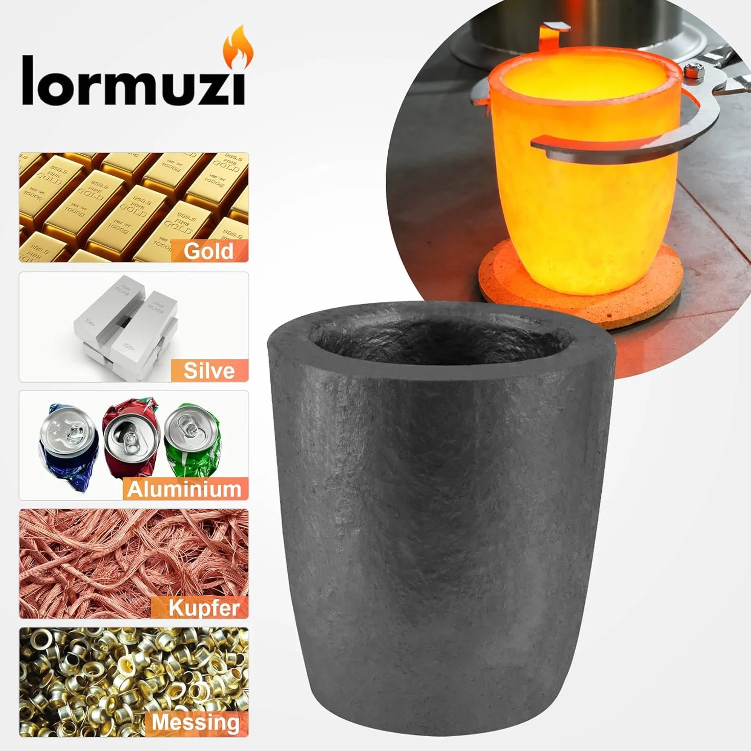 #4 (4,5 kg) grafitowy tygiel do metalu topionego odlewu, złota, srebra, miedzi, mosiądzu, aluminium