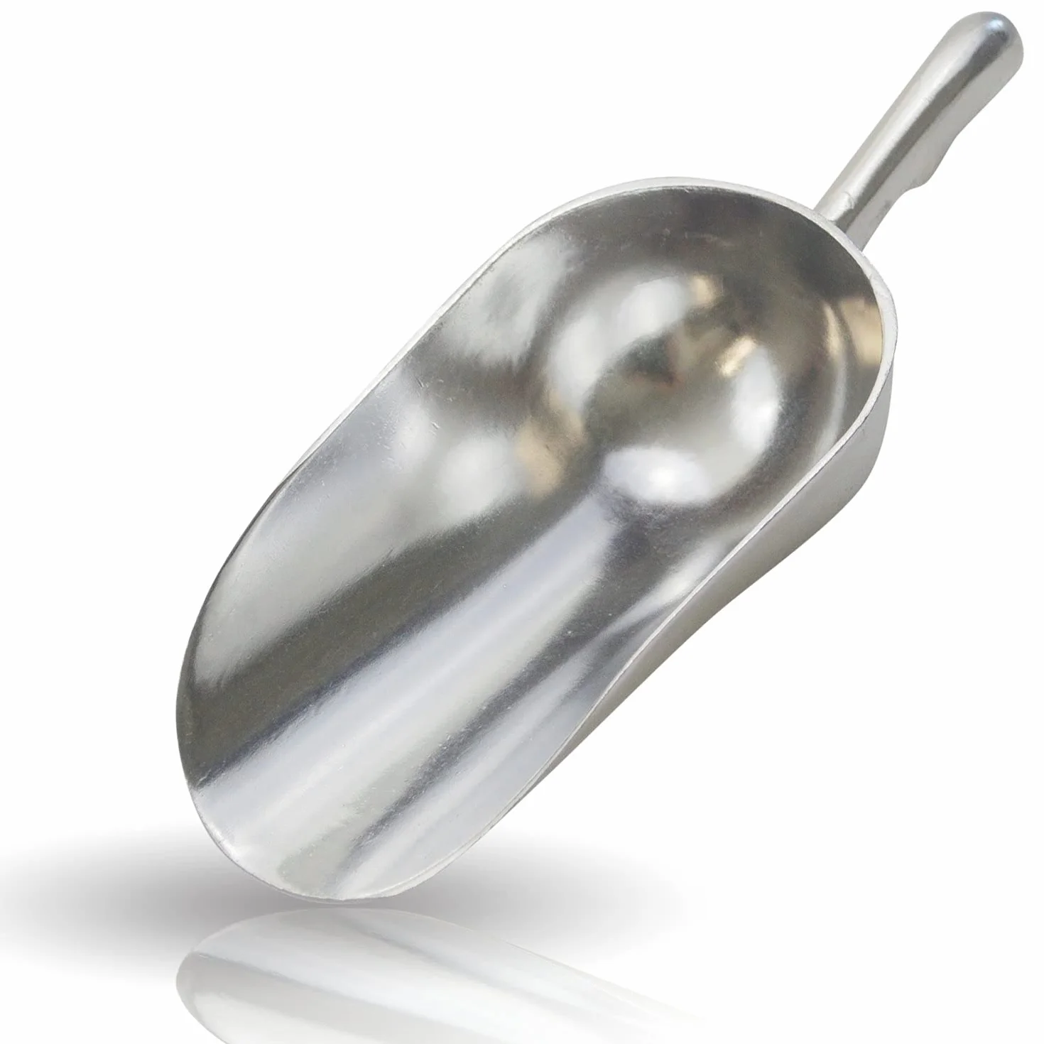 Kerafactum Poręczna szufelka do karmy, mąki, cukru, szufelki z aluminium, odlew aluminiowy, karma dla zwierząt, 1700 ml