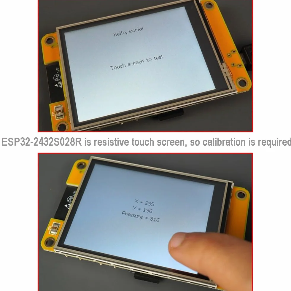 ESP32-2432S028R ESP32 żółty wyświetlacz rezystancyjny ekran dotykowy 240x320 TFT LCD moduł CYD płytka rozwojowa do Arduino IDE (2 sztuki)