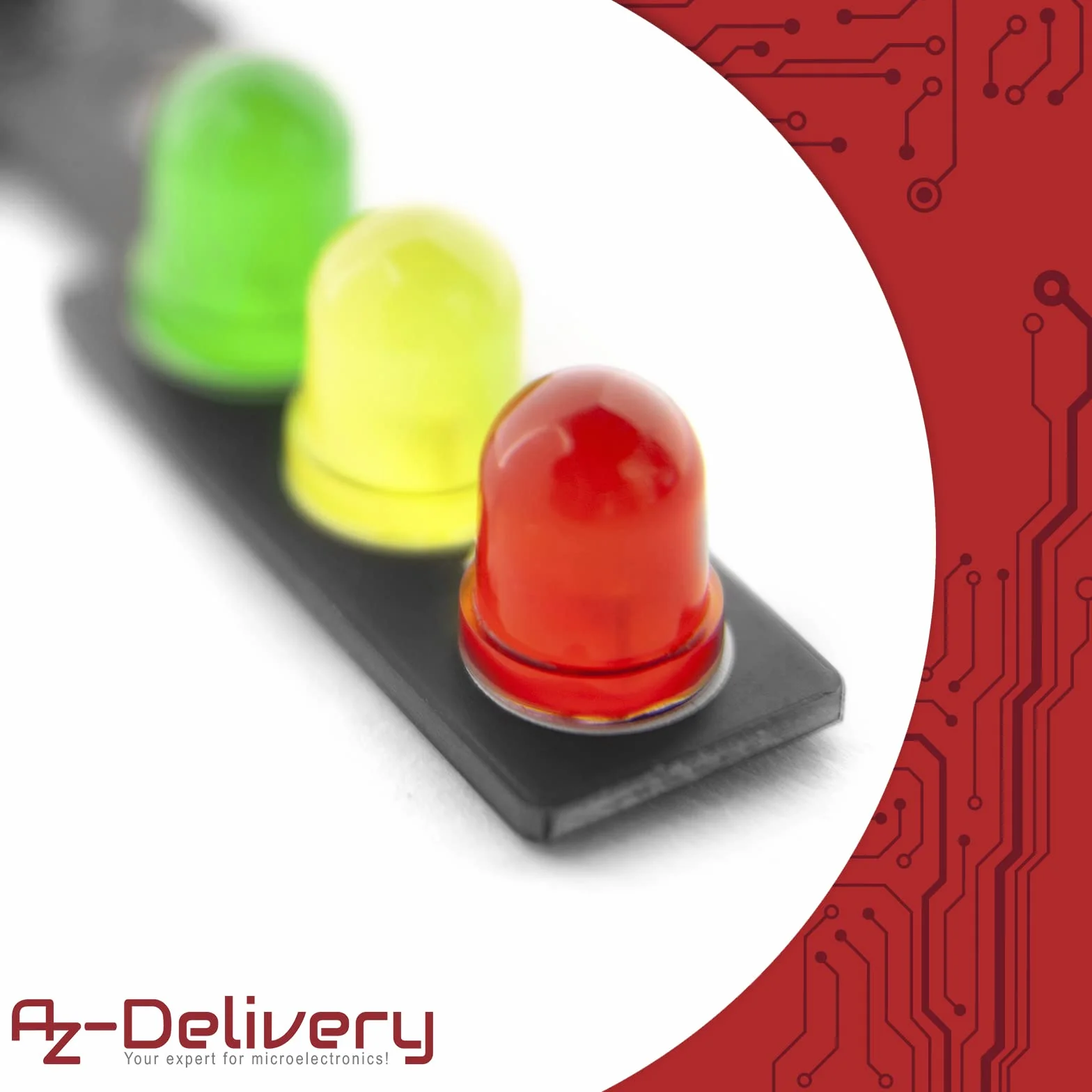 AZDelivery 5 x Moduł sygnalizacji świetlnej LED Kreatywny mini sygnalizator świetlny DIY 3.3-5V 8mm kompatybilny z Arduino tym e-book!