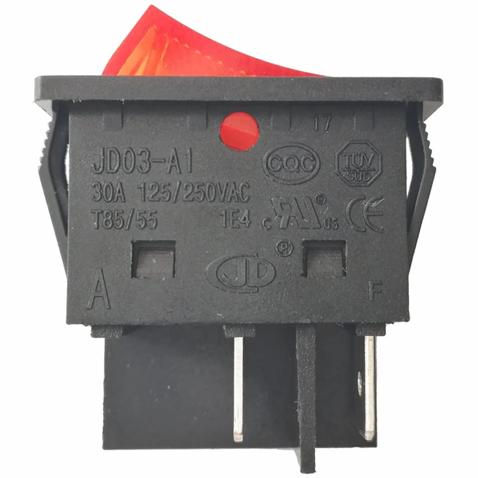 Przełącznik kołyskowy 4-pinowy 30A 125/250V AC ON OFF JD03-A1 do spawarki inwerterowej, opakowanie 2 szt