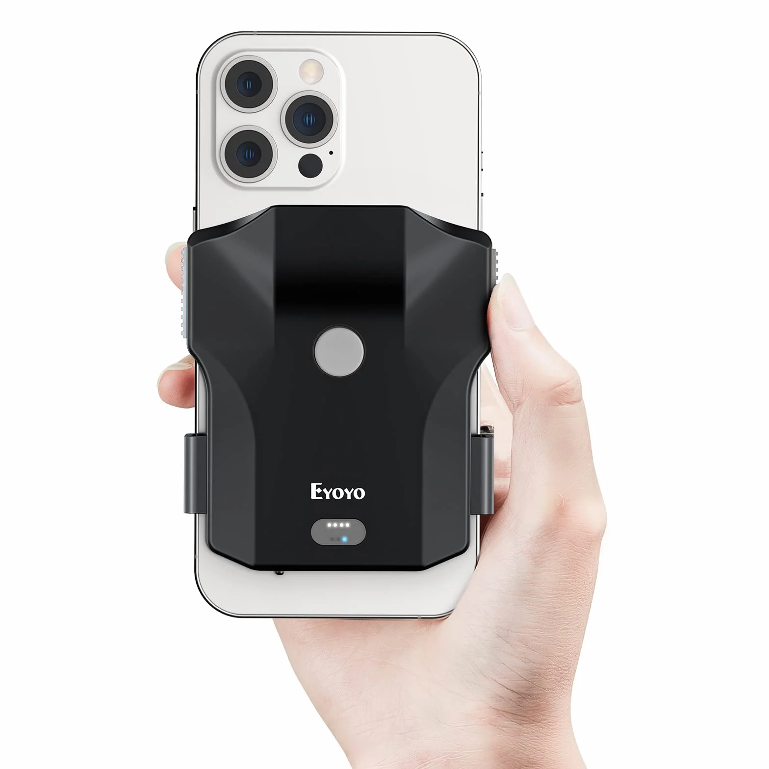Eyoyo Skaner kodów kreskowych Bluetooth 1D, 2D, QR, klamra tylna, skaner ręczny 2,4 G, bezprzewodowy, 10 godzin pracy, czytnik kodów kreskowych z możliwością ponownego ładowania z iPhone'em, systemem Android, iOS