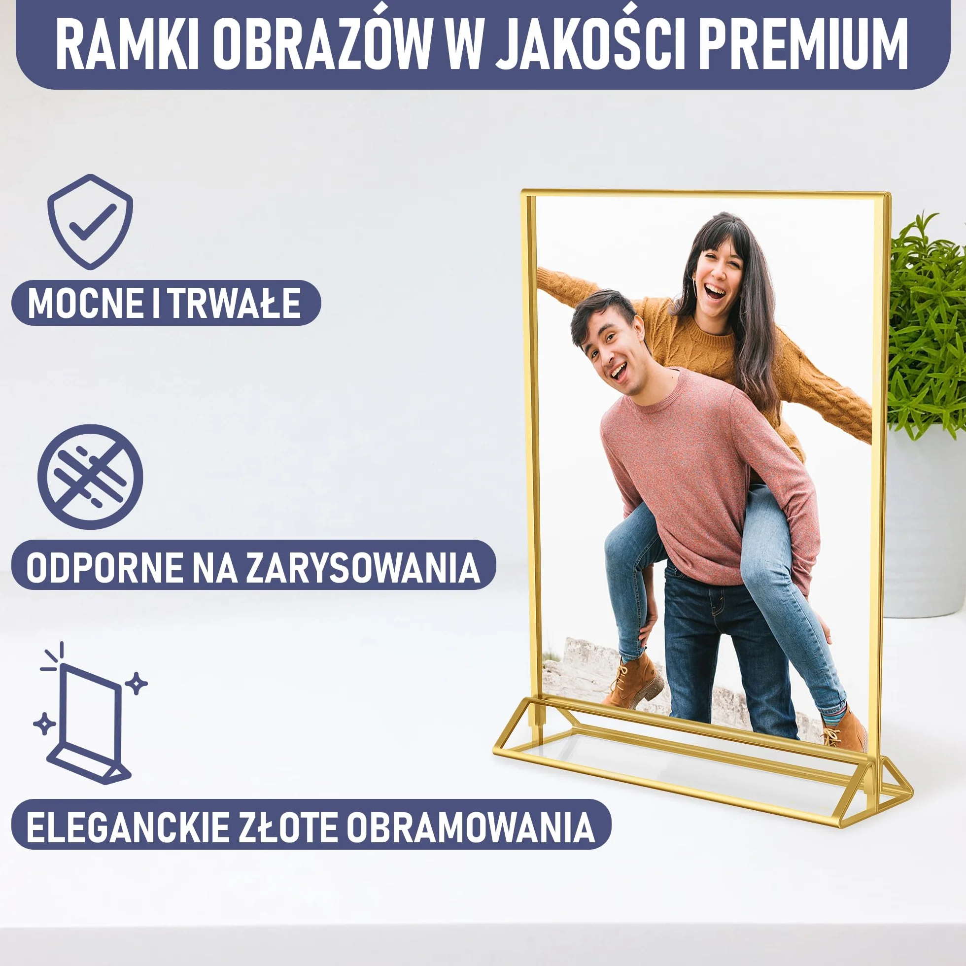 Dwustronne Złote Ramki, Zestaw 6 Szt. A5, Akrylowe Uchwyty Na Numery Stolików, Przezroczyste Stojaki Na Tabliczki, Złote Ramki Na Numery Stolików Weselnych, Uchwyty Na Menu I Zdjęć Na Wydarzenia