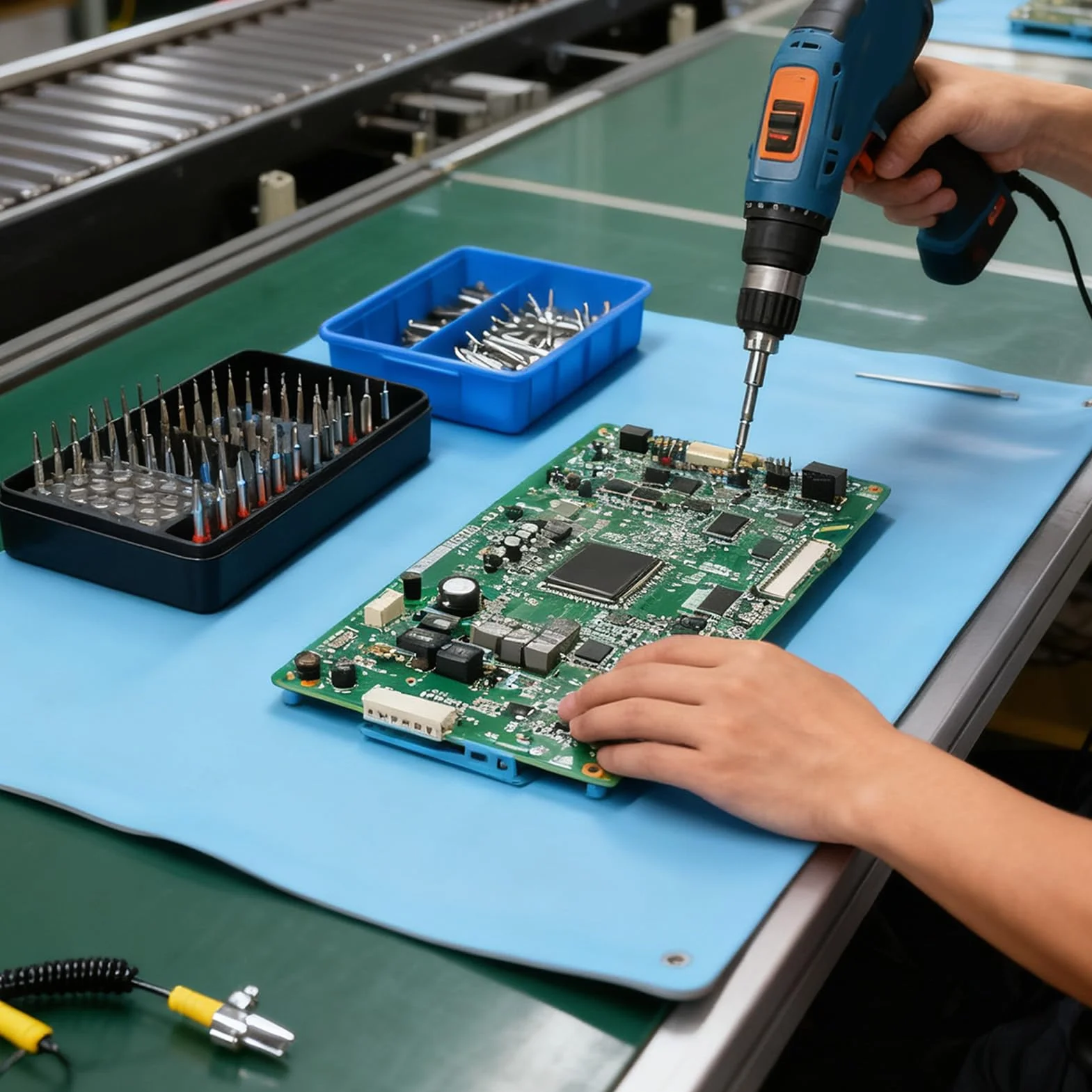 Greensen Mat Antystatyczny, Mata ESD do Naprawy Elektroniki, Elastyczna Mata Robocza z z Kablem Uziemiającym 1,8 M, 67x51 Cm, Ochrona Elektroniczna do Budowy Komputerów PC