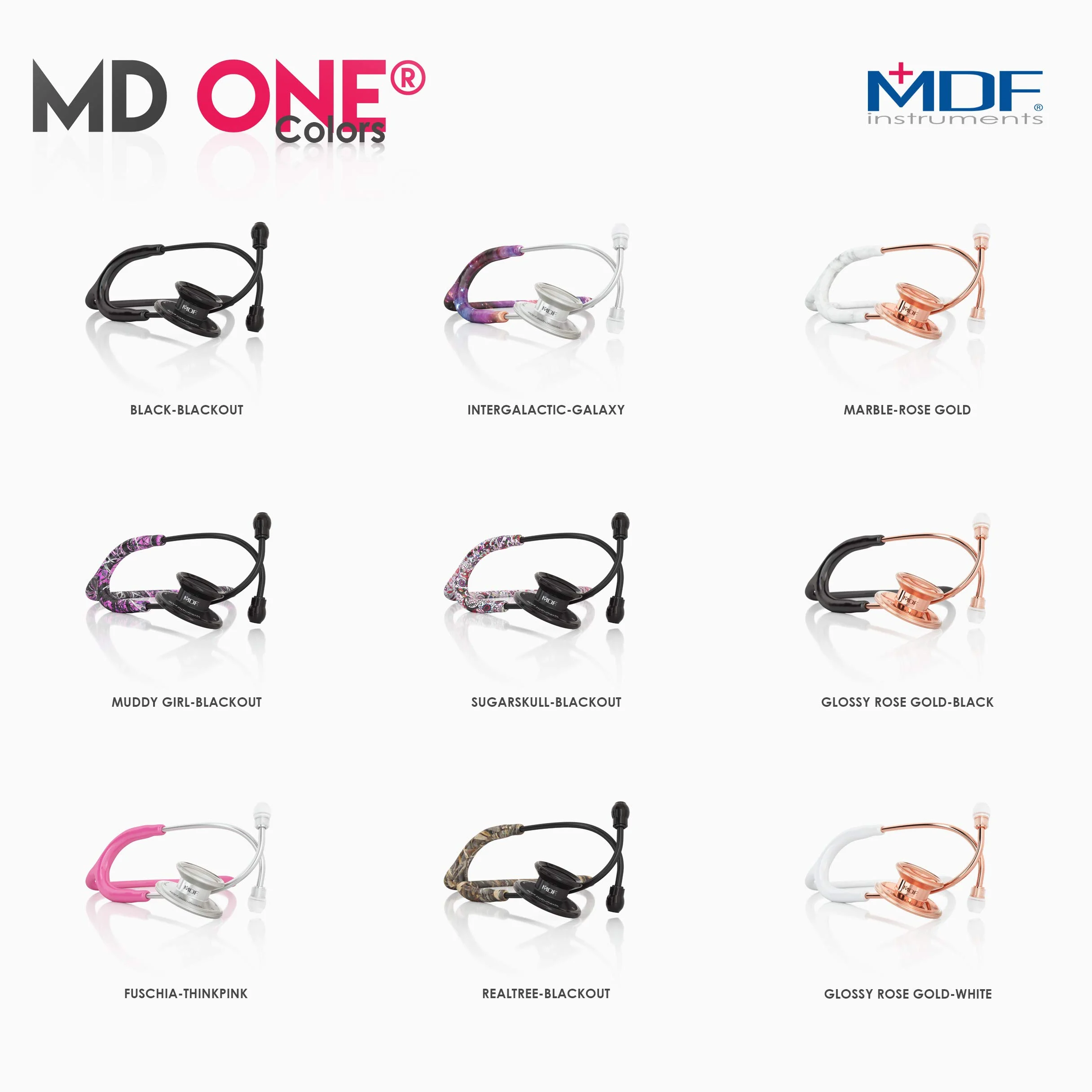 MDF Instruments MD One Premium dwugłowicowy stetoskop ze stali nierdzewnej; bezpłatne części na całe życie; (MDF777-BO); cały czarny