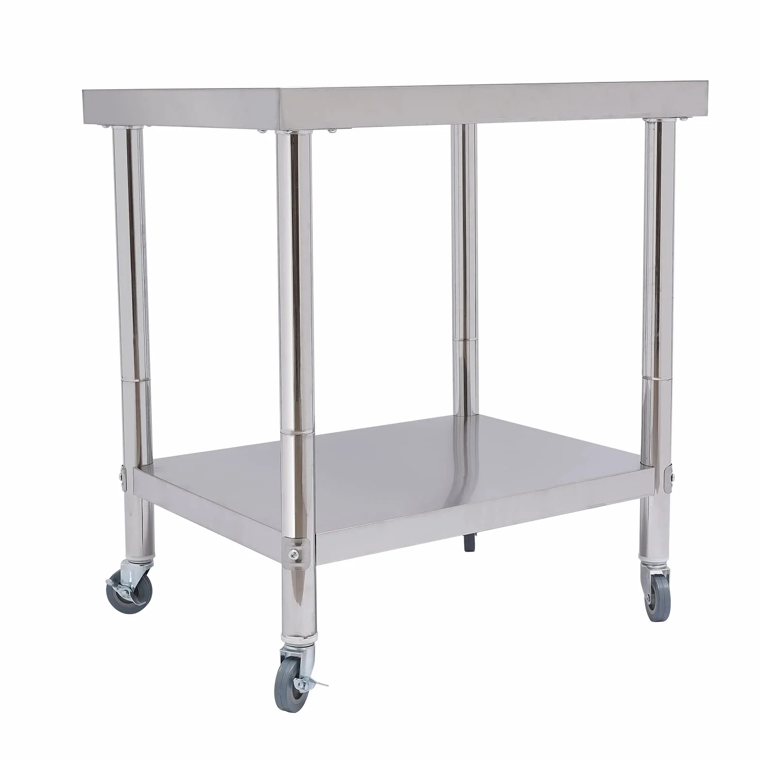 Stół ze stali nierdzewnej do przygotowania i pracy, 76 x 60 x 85 cm, stół kuchenny ze stali nierdzewnej, stół roboczy do cateringu, 300 kg, do obciążenia, stół do przygotowywania żywności, komercyjny