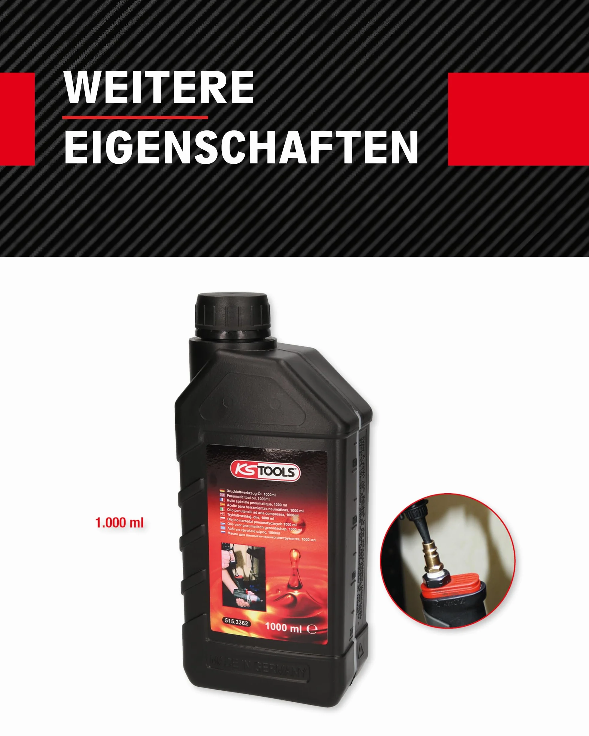 KS Tools 515.3362 Olej do narzędzi pneumatycznych 1000 ml