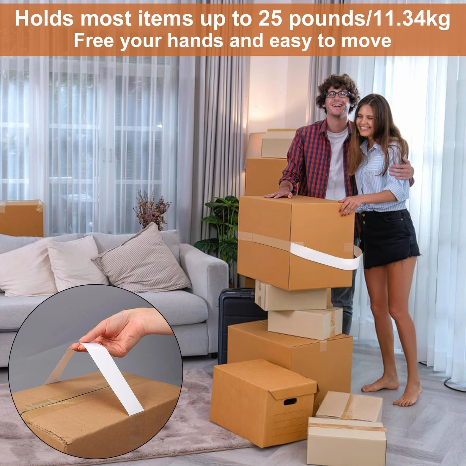 Samoprzylepny Uchwyt do Przenoszenia 60 Sztuk, Obciążenie do 11,34 kg