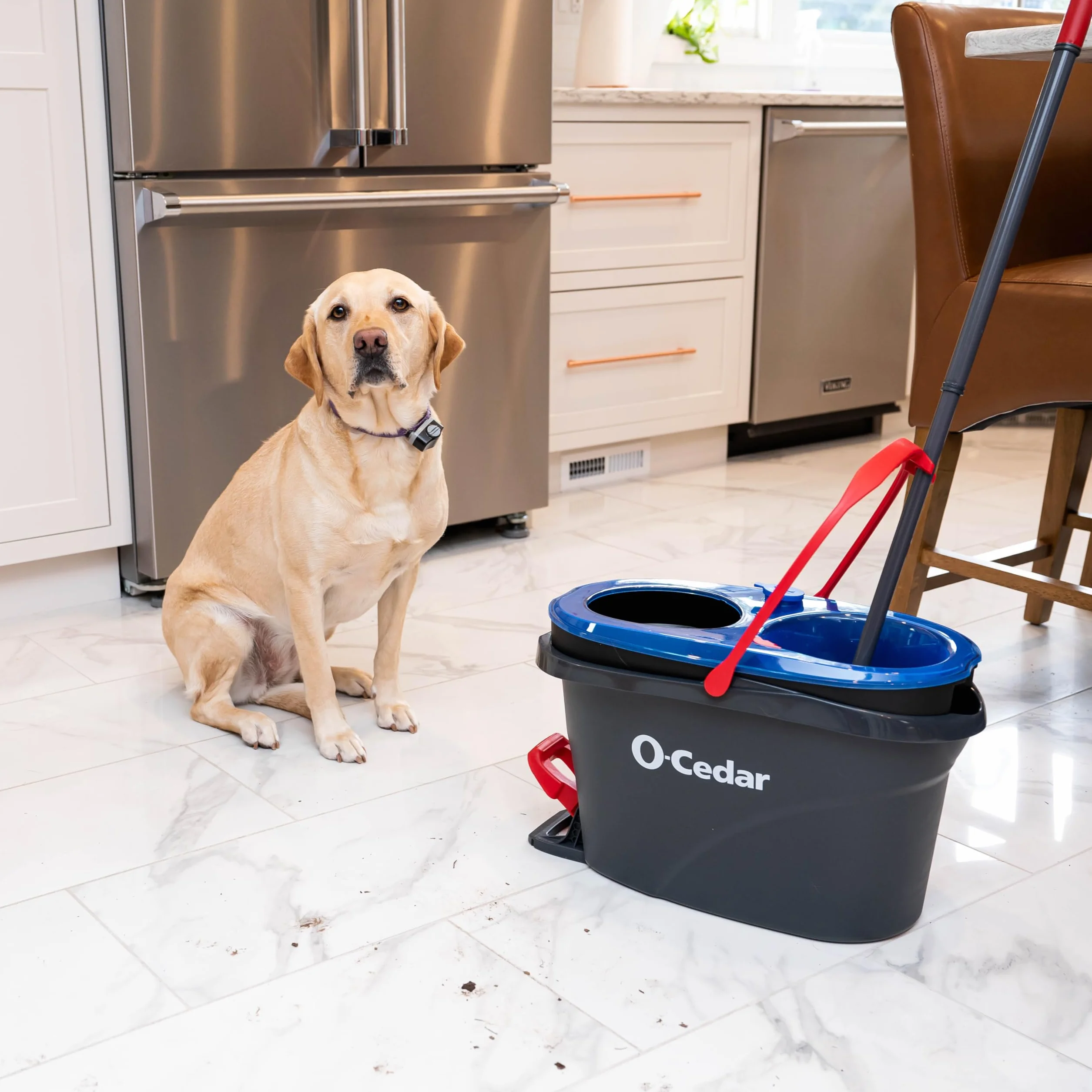 O-Cedar RinseClean Spin Mop & Bucket System + 1 dodatkowa głowica mopa | Czyść czystą wodą | Usuwa 99% bakterii