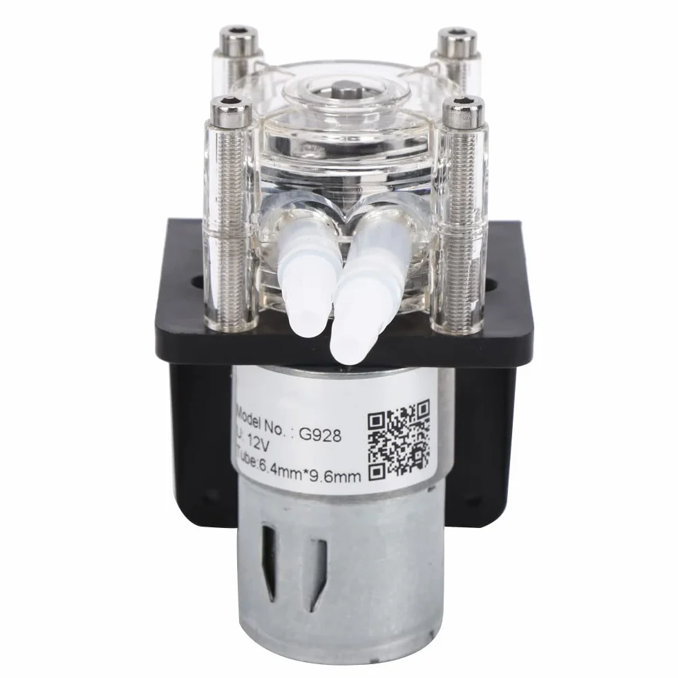 Pompa perystaltyczna o dużym przepływie, odporna na korozję, z przezroczystą głowicą PC, 500 ml/min, pompa perystaltyczna z kluczem (12 V)