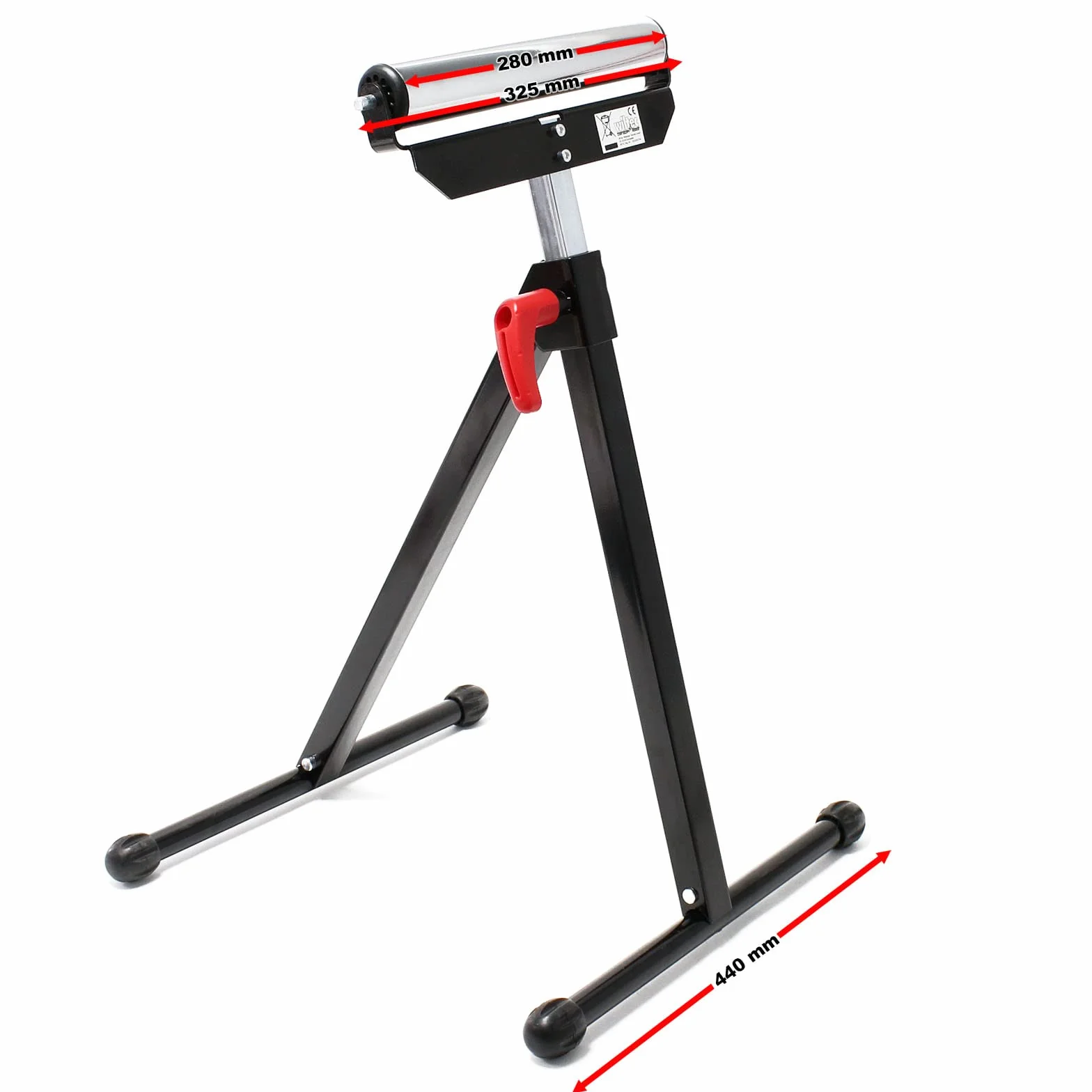 Stojak na rolki Wiltec do 60 kg, stojak na rolki o regulowanej wysokości 68-110 cm, wykonany z metalu do podawania materiału, stojak na rolki, stojak na podstawę stojaka na rolki