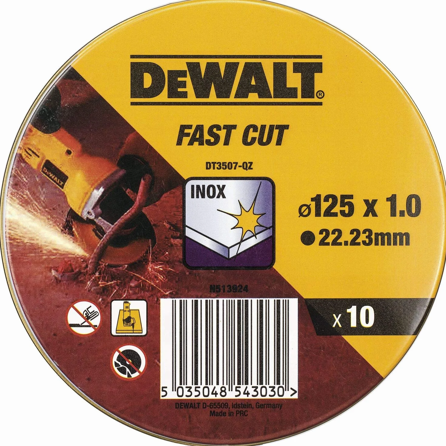 Dewalt Inox Tarcza, Żółty, 125 mm