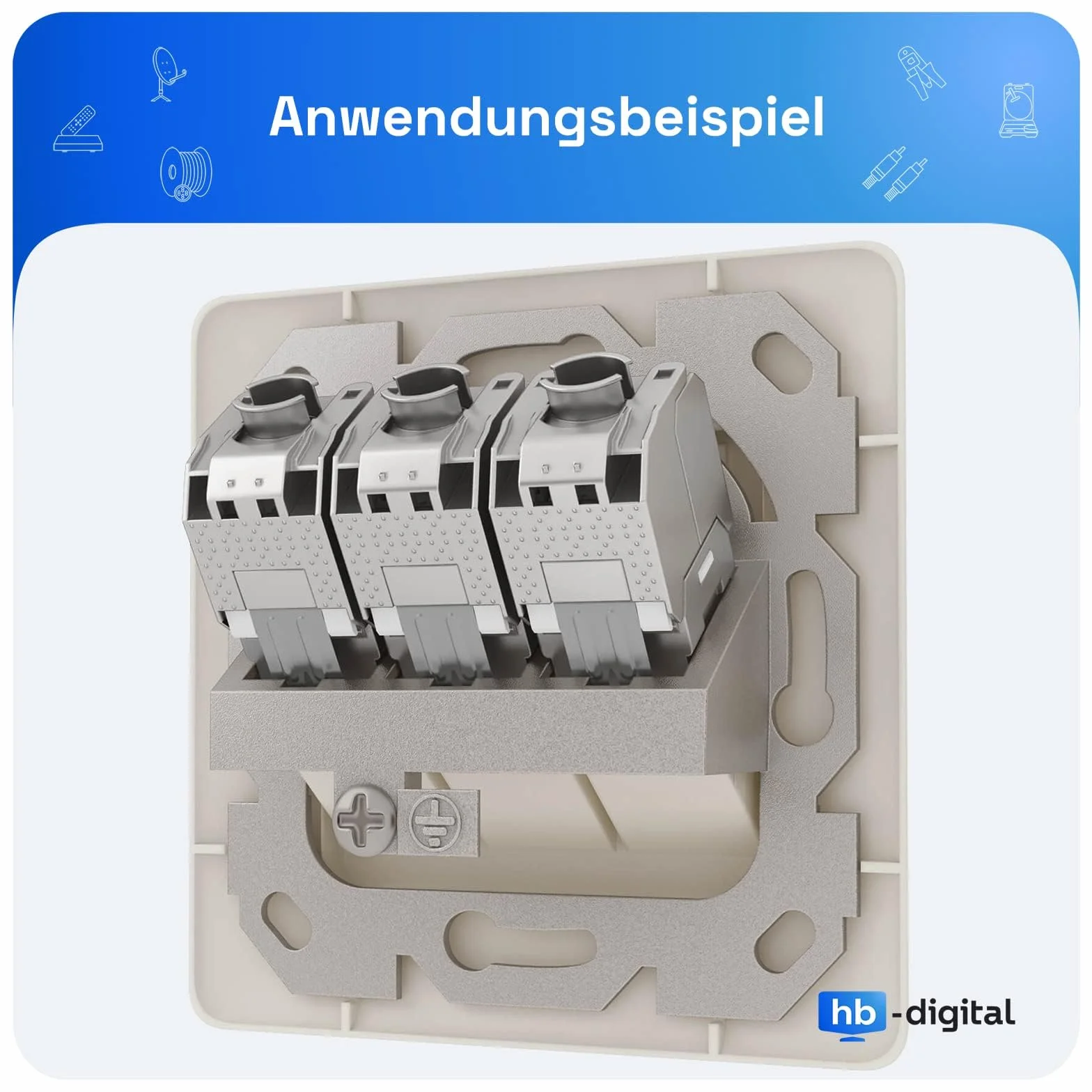 3-portowe gniazdo sieciowe CAT 7 podtynkowe RAL9010 + 3x Keystone RJ45 LAN Ethernet STP 10 Gbit/s czysta biel