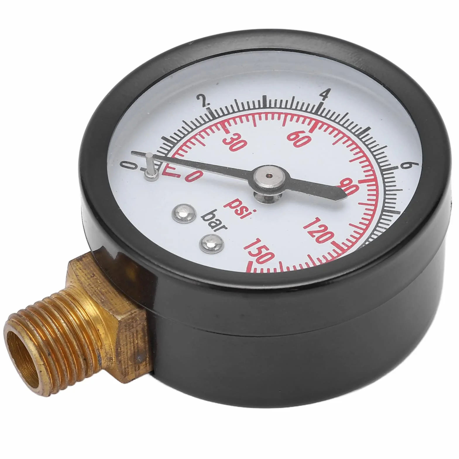 Manometr Cieczy 0-10 Bar 0-150 Psi G1/4 Cal Mosiądz i Stal Stopowa Ciśnieniomierz Pionowy do Monitorowania Cieczy Przemysłowych