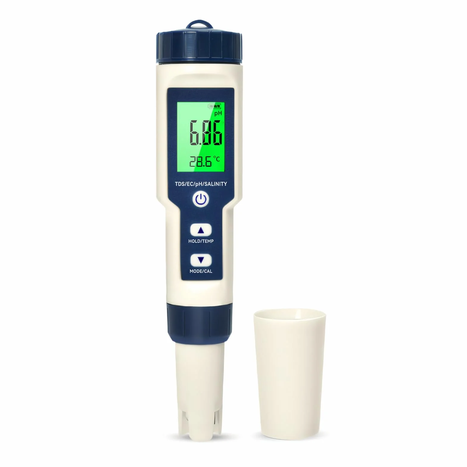 Miernik pH Wody 5 w 1 pH/TDS/EC/Zasolenia/Termometr z Wyświetlaczem LCD, Automatyczna Kompensacja Temperatury, Wysoka Czułość