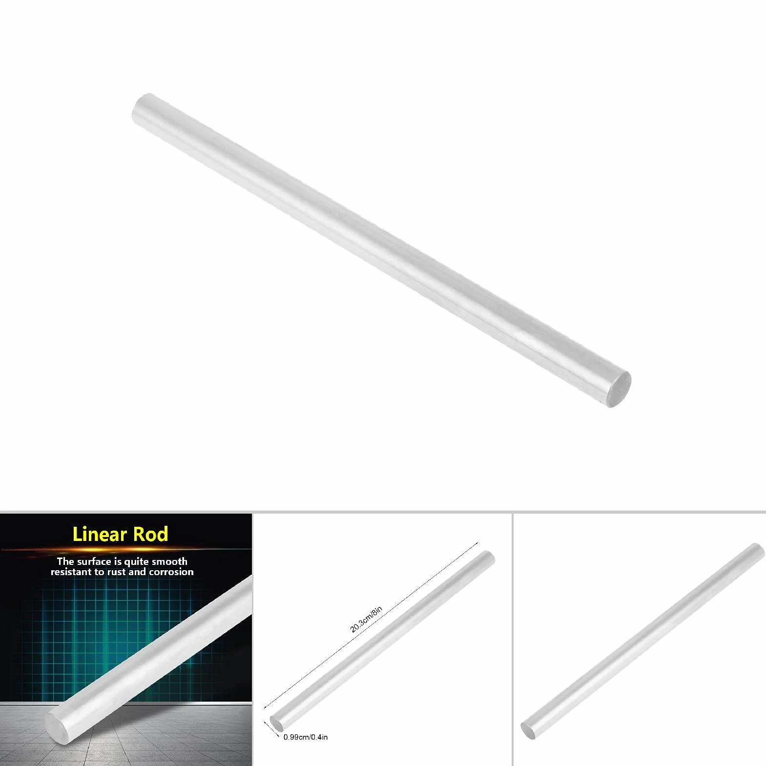 1pc Stalowy Wał Liniowy z łożyskiem Cylindrycznym Oś Liniowa Prosty Okrągły Pręt o średnicy 10mm Liniowy Ruch Pręt ze Stali Nierdzewnej Prosty Okrągły Pręt Liniowy(200mm)