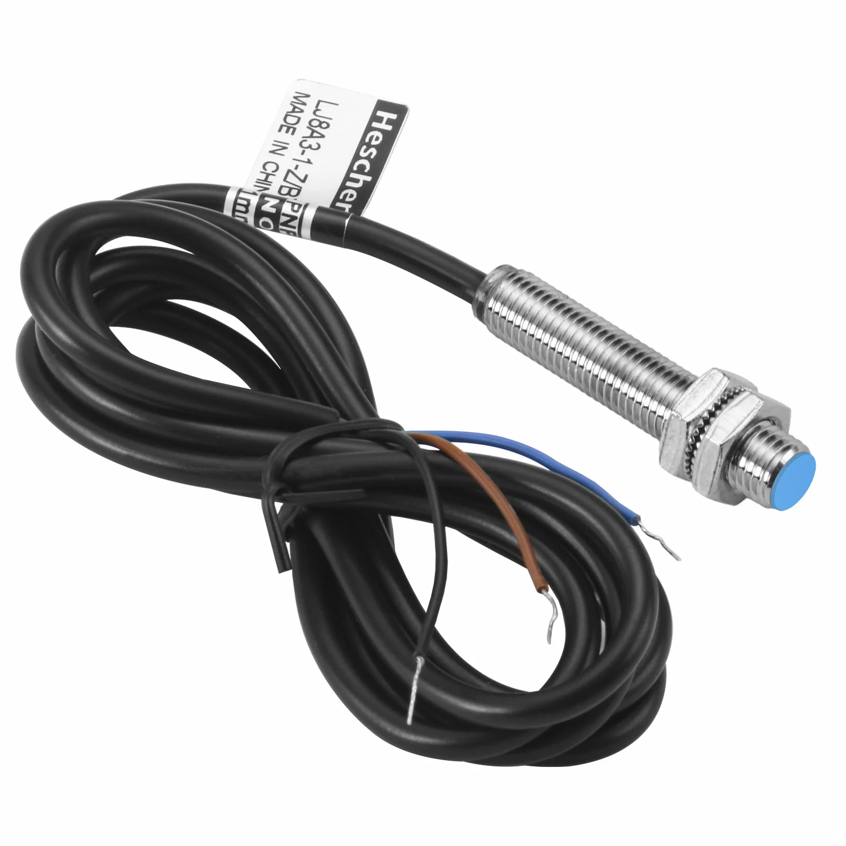 Heschen M8 indukcyjny czujnik zbliżeniowy Przełącznik Typ osłony LJ8A3-1-Z/BY detektor 1mm 10-30VDC 200mA PNP normalnie otwarty (NO) 3 przewody