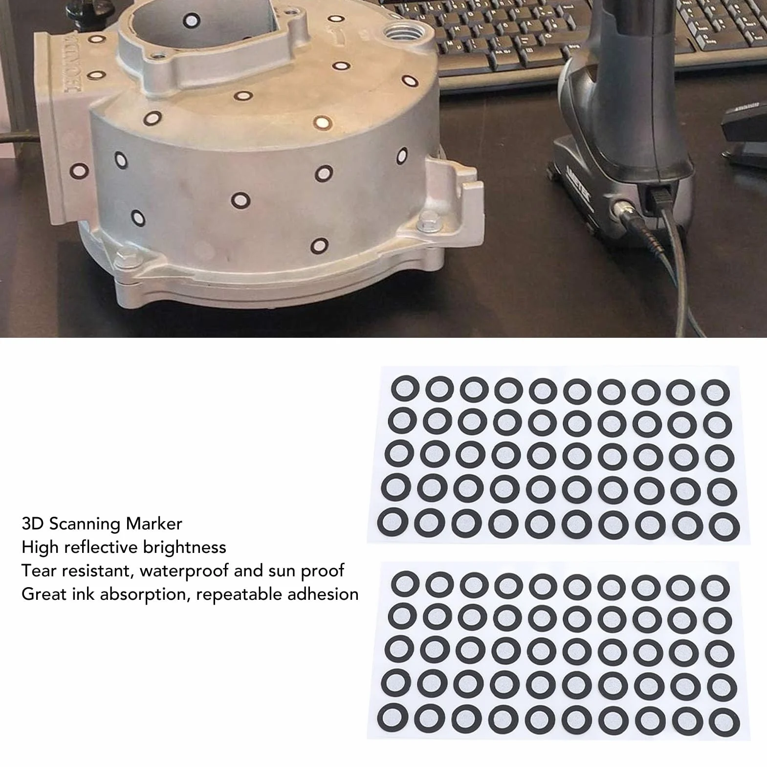 Markery do Skanowania 3D 6,0 Mm do Skanera 3D, 500 szt. Markerów Punktów Odniesienia 3D do Skanowania 3D, Markery Odbicia Rozproszonego do Skanera 3D