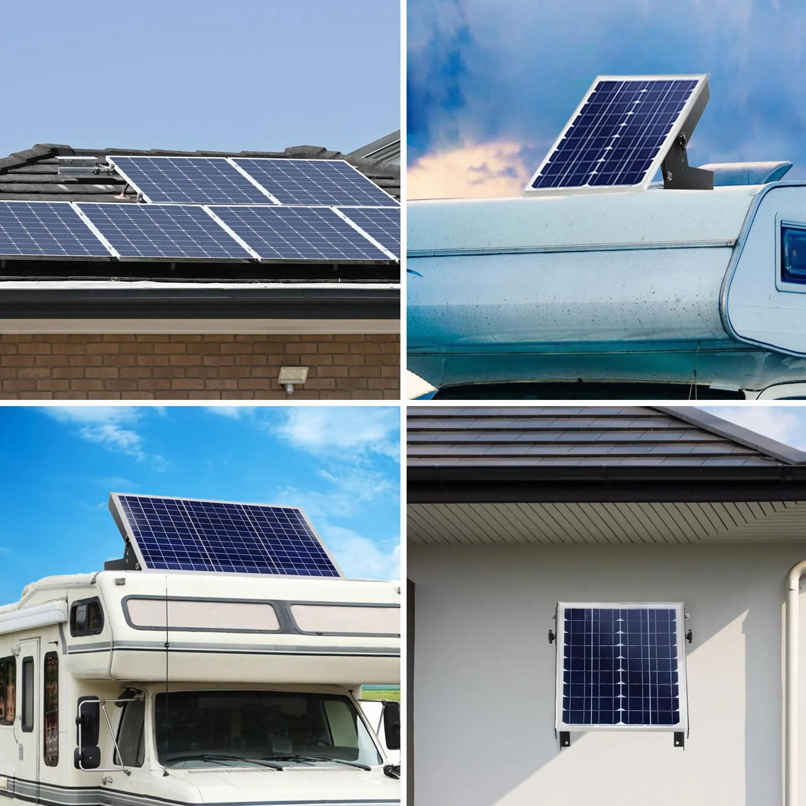 Uchwyt do modułu solarnego 2 pary regulowany kąt 0-45° do przyczep kempingowych ścian i dachów