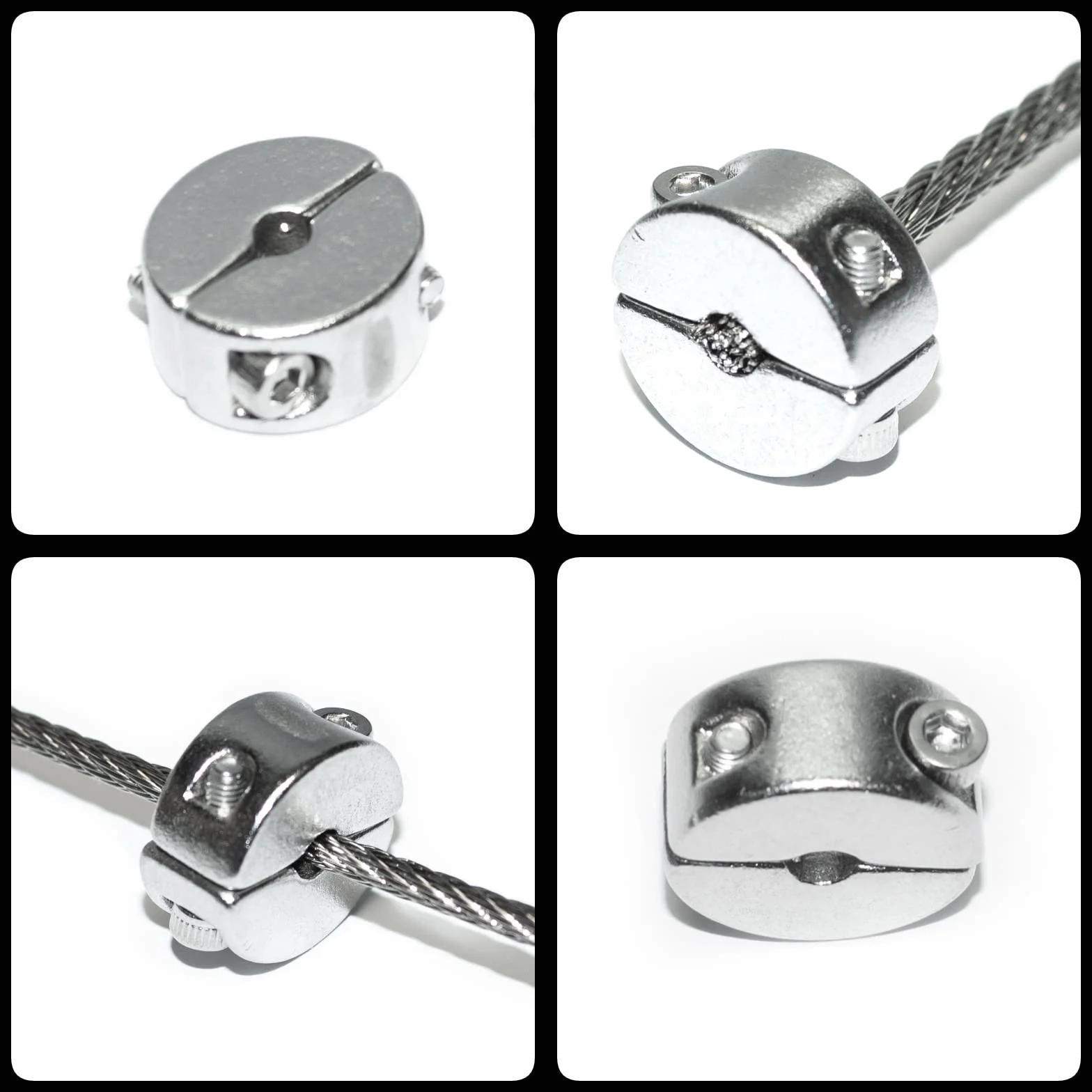 Zacisk zatrzymujący (dzielony) ze stali nierdzewnej V4A - zacisk linowy zacisk do liny drucianej zacisk liny drucianej (2 mm, 2 sztuki)