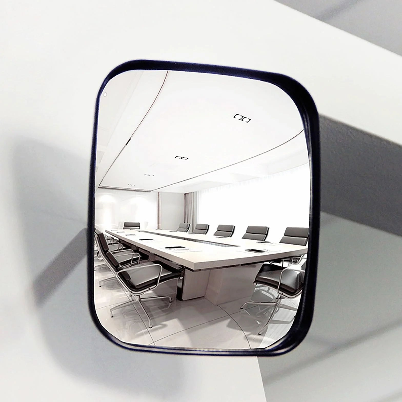 Acrylic Safety Convex Mirror, Traffic Curved Mirror, Adjustable Bracket for Garage, Warehouse & Indoor or Outdoor Surveillance, Wide Angle Clear View, Rectangle(16x19cm/6x7in)