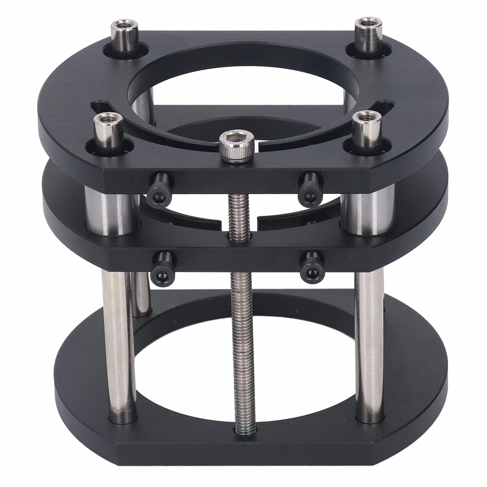 Podnośnik Routera, 4 Szczęki Mocujące Podstawa Systemu Podnoszenia Stołu Routera, Metalowy Zestaw Systemu Podnoszenia Routera do Silników o średnicy 64-66mm, Grawerowanie Drewna