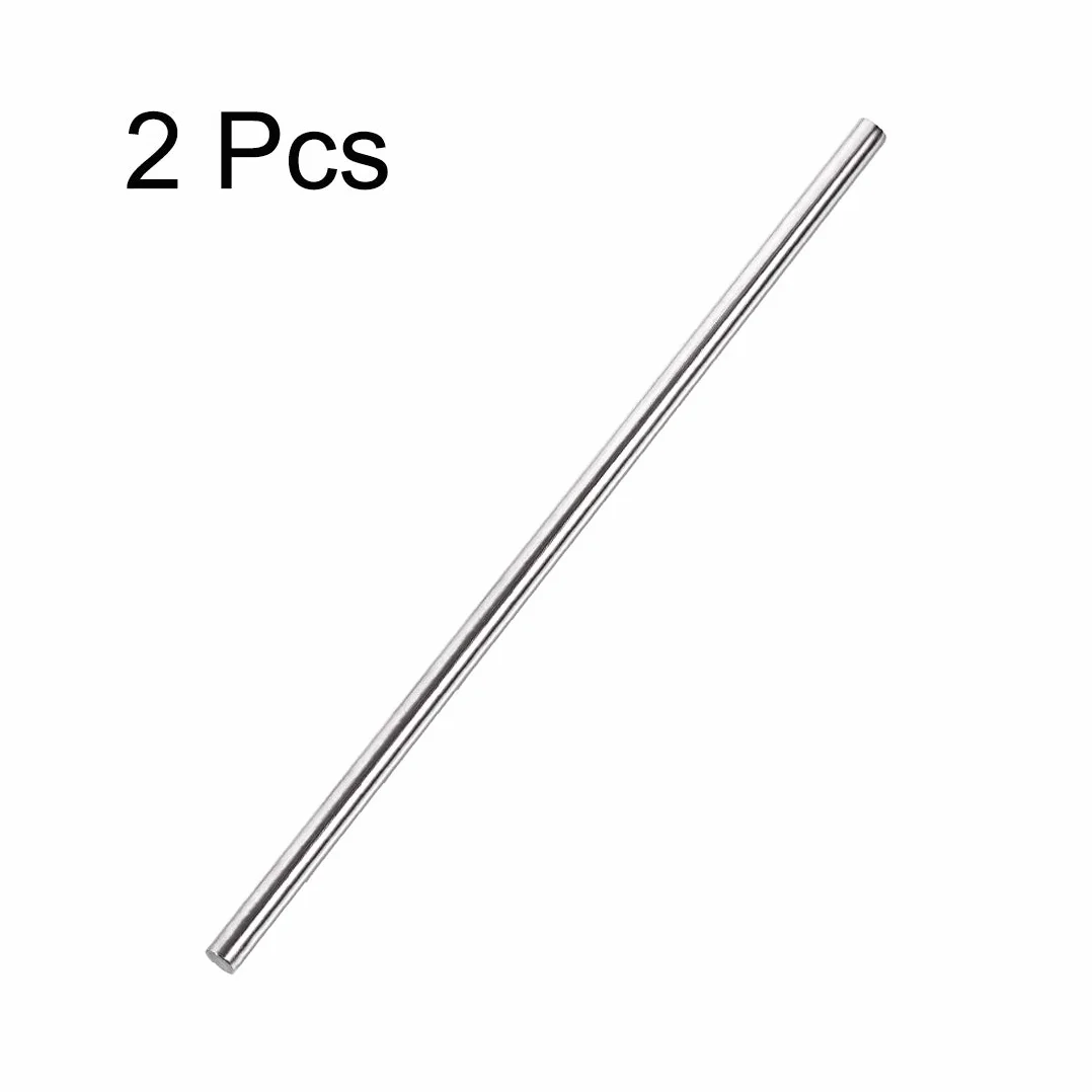 sourcing map 5 mm x 250 mm pręt ze stali nierdzewnej 304 solidny okrągły pręt do majsterkowania 2 szt