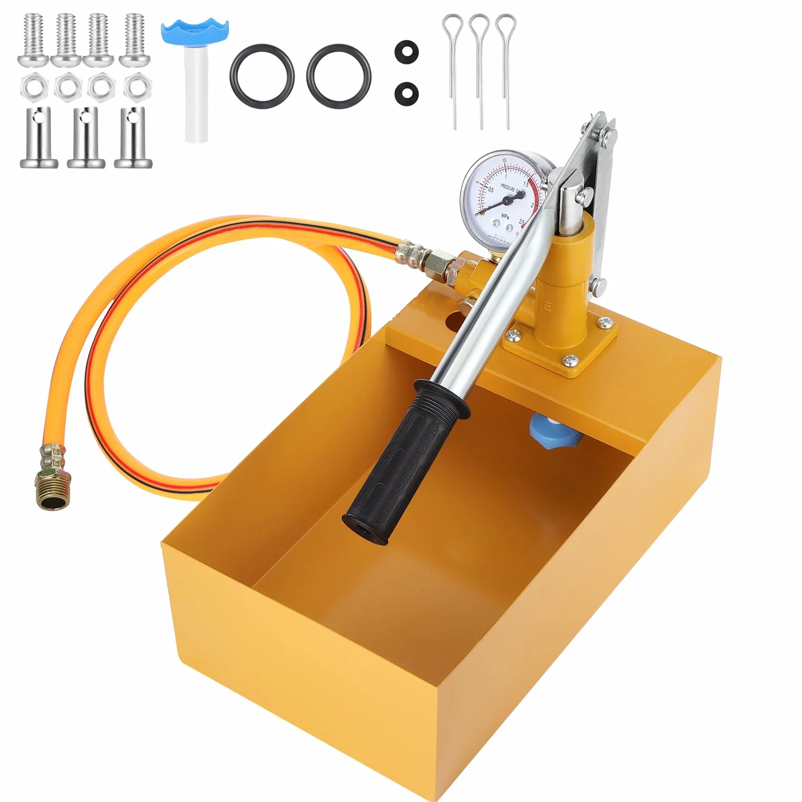 Gueenky Ręczna pompa próbna 6 l, 25 bar, wąż 1/2", odlew aluminiowy