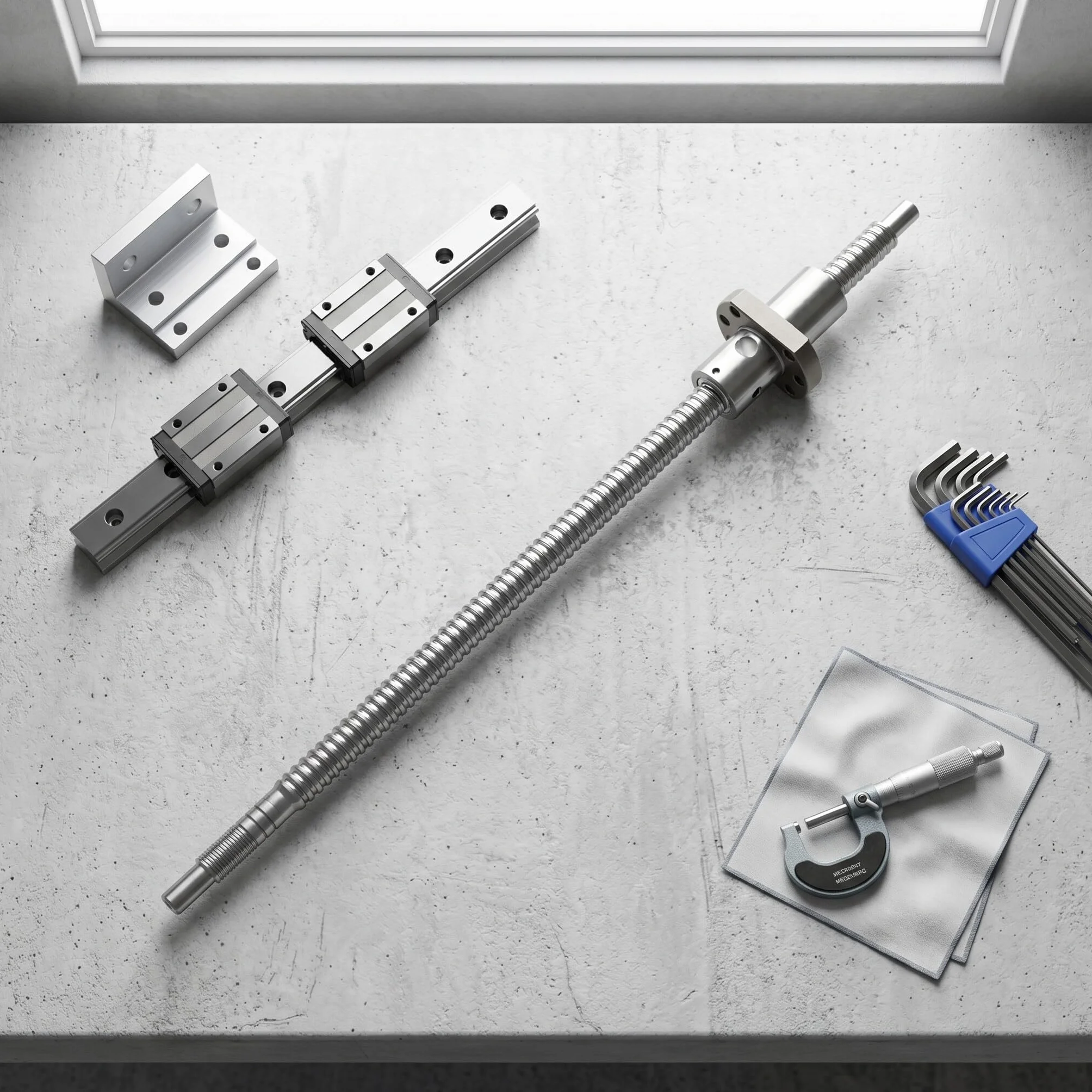Śruba kulowa SFU1204 300mm przeciwluzowa z nakrętką do CNC