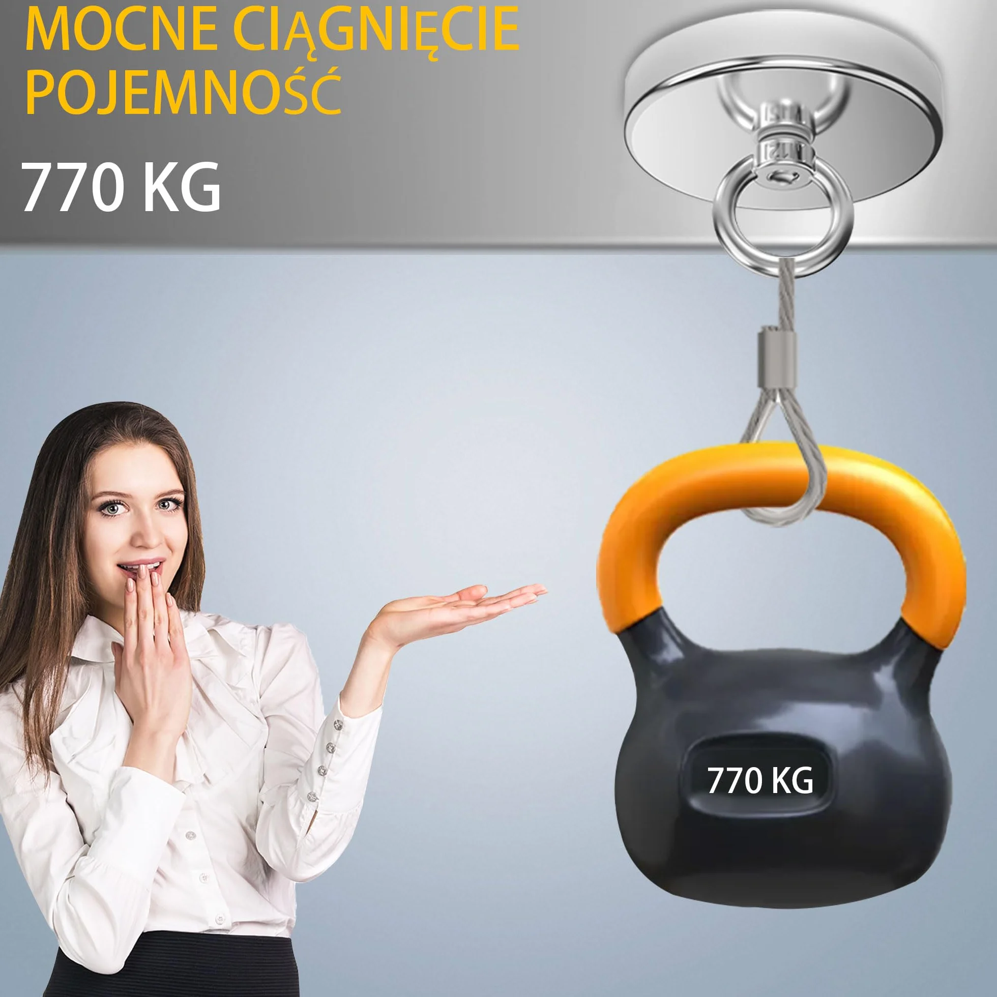 Magnetpro Mocny neodymowy magnes wędkarski 770 kg średnica 12 cm