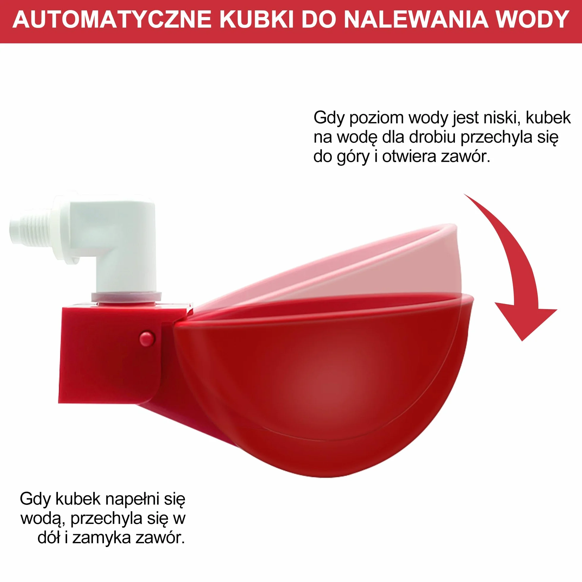Automatyczny Zestaw Poidła dla Kurcząt DIY - 6 Kubków na Wodę z Głowicą Odprowadzającą