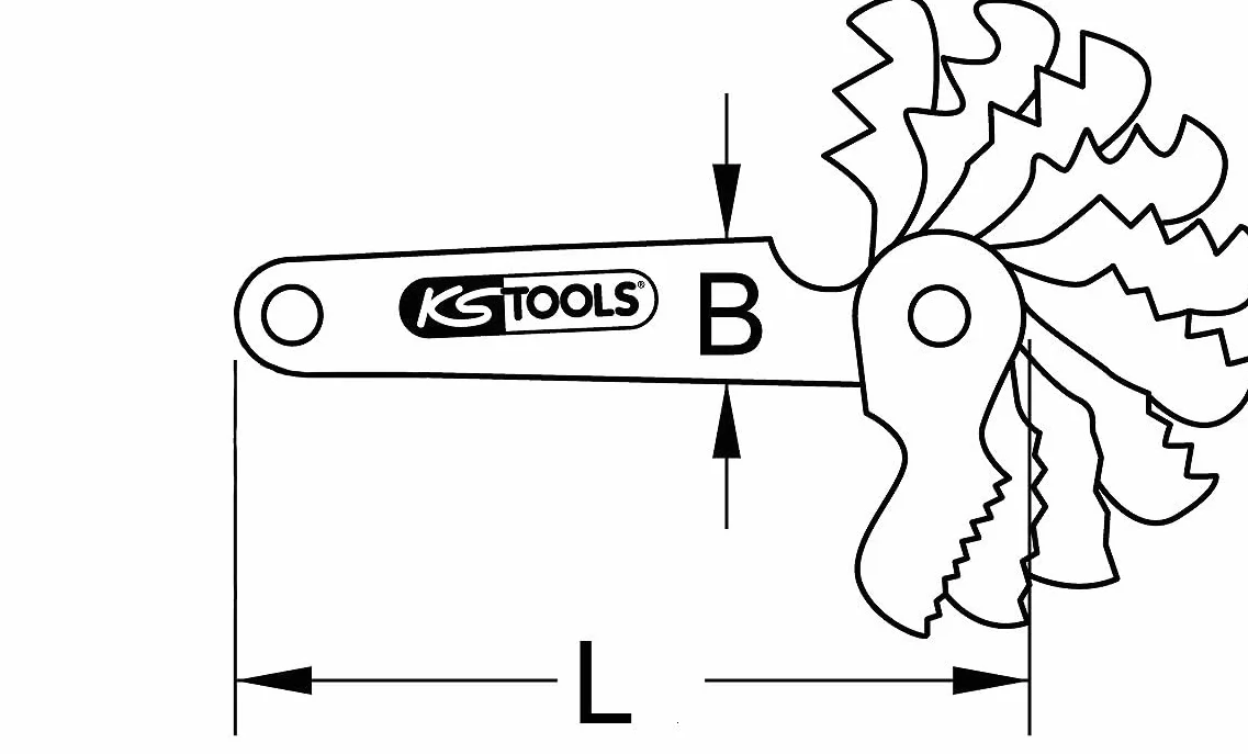 KS Tools Sprawdzian do gwintów trapezowych 2-12mm 30°